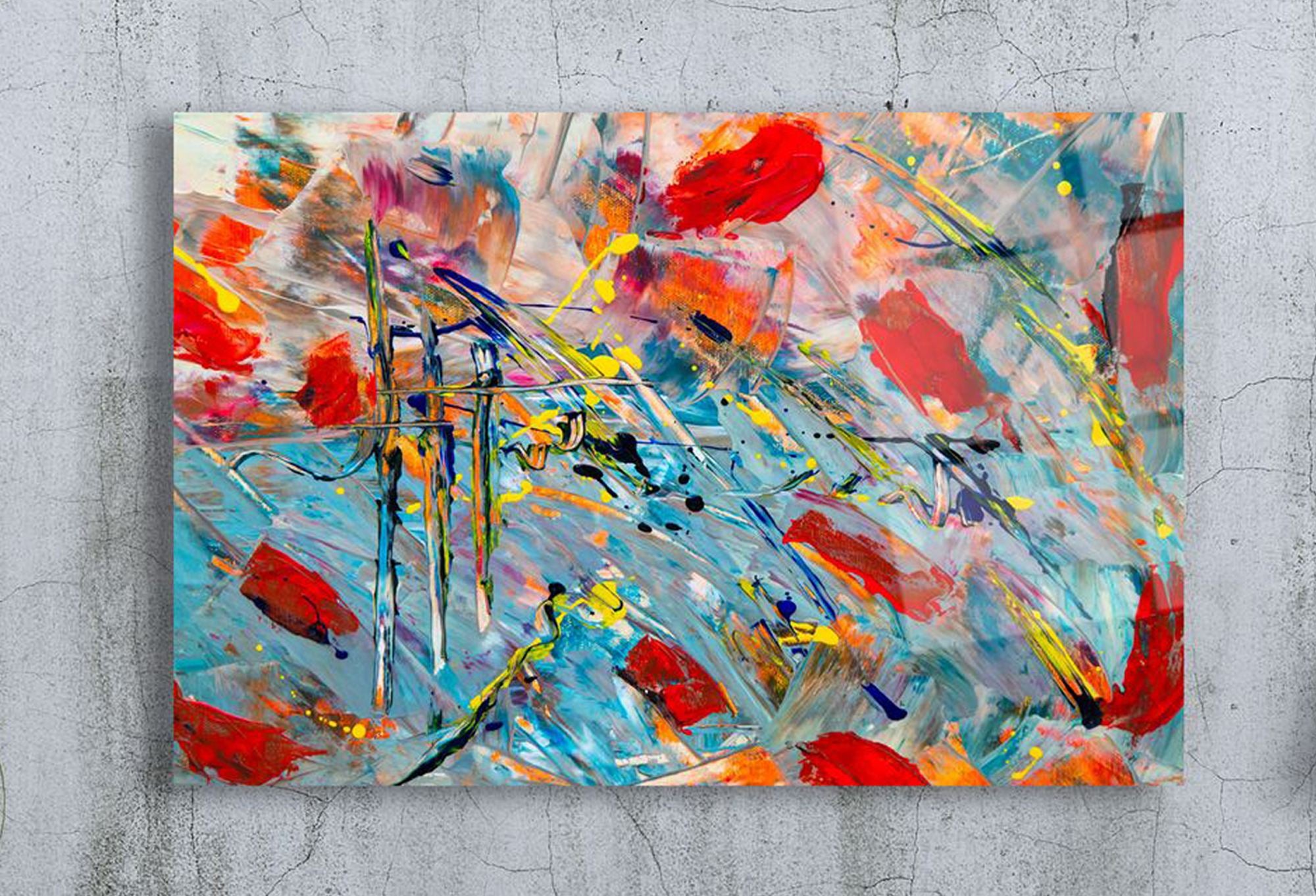 Quadro Decorativo em Vidro Acrílico “Color Riot” 66x99 cm – Multicolor, 100% Grau Óptico, 3 mm