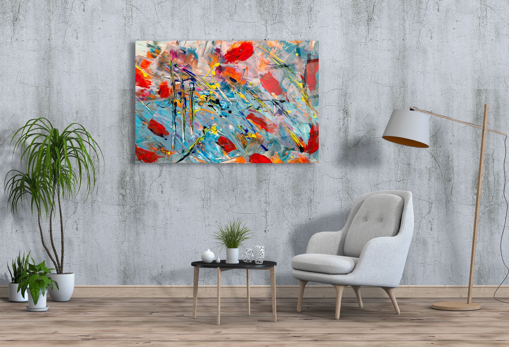 Quadro Decorativo em Vidro Acrílico “Color Riot” 66x99 cm – Multicolor, 100% Grau Óptico, 3 mm