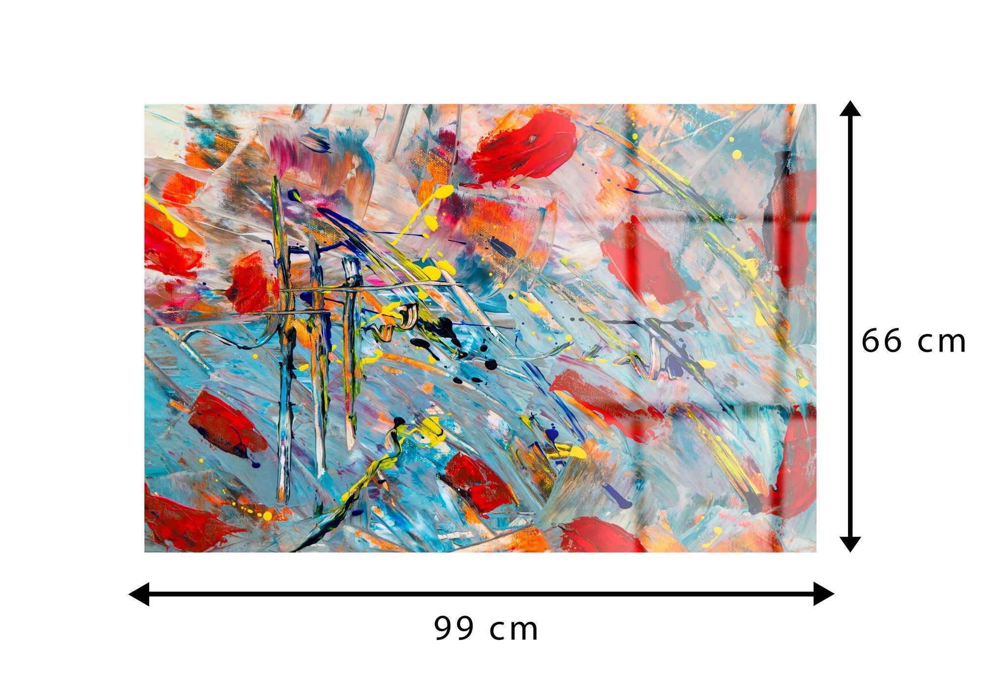 Quadro Decorativo em Vidro Acrílico “Color Riot” 66x99 cm – Multicolor, 100% Grau Óptico, 3 mm
