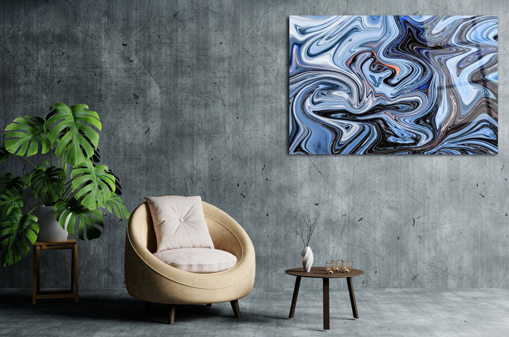 Cosmic Flow – Quadro Decorativo em Vidro Acrílico Óptico 100%, Multicolor (66 x 99 cm, Espessura 3 mm)