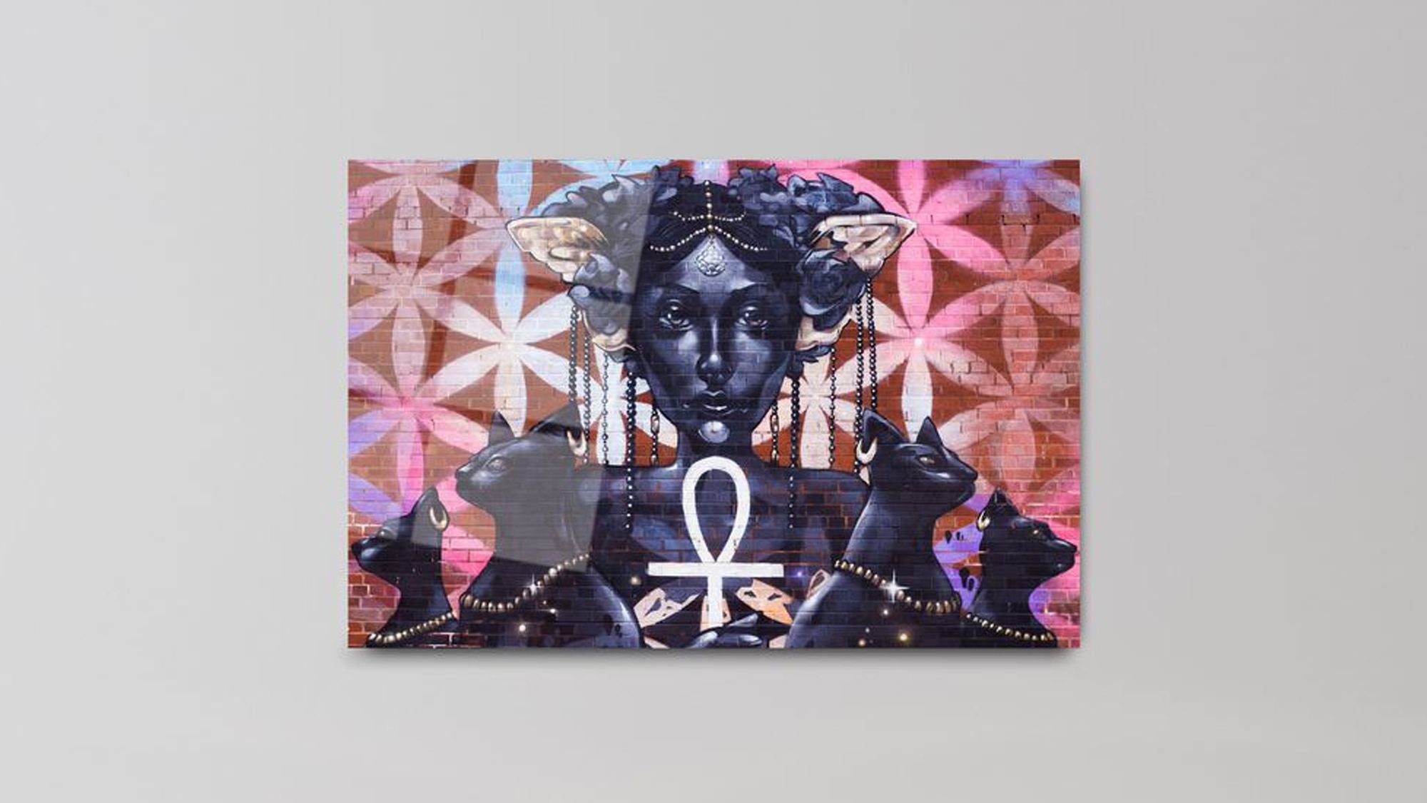 Egyptian Mystique — Quadro Decorativo em Vidro Acrílico Multicolor 44 x 66 cm, 3 mm (Grau Ótico)