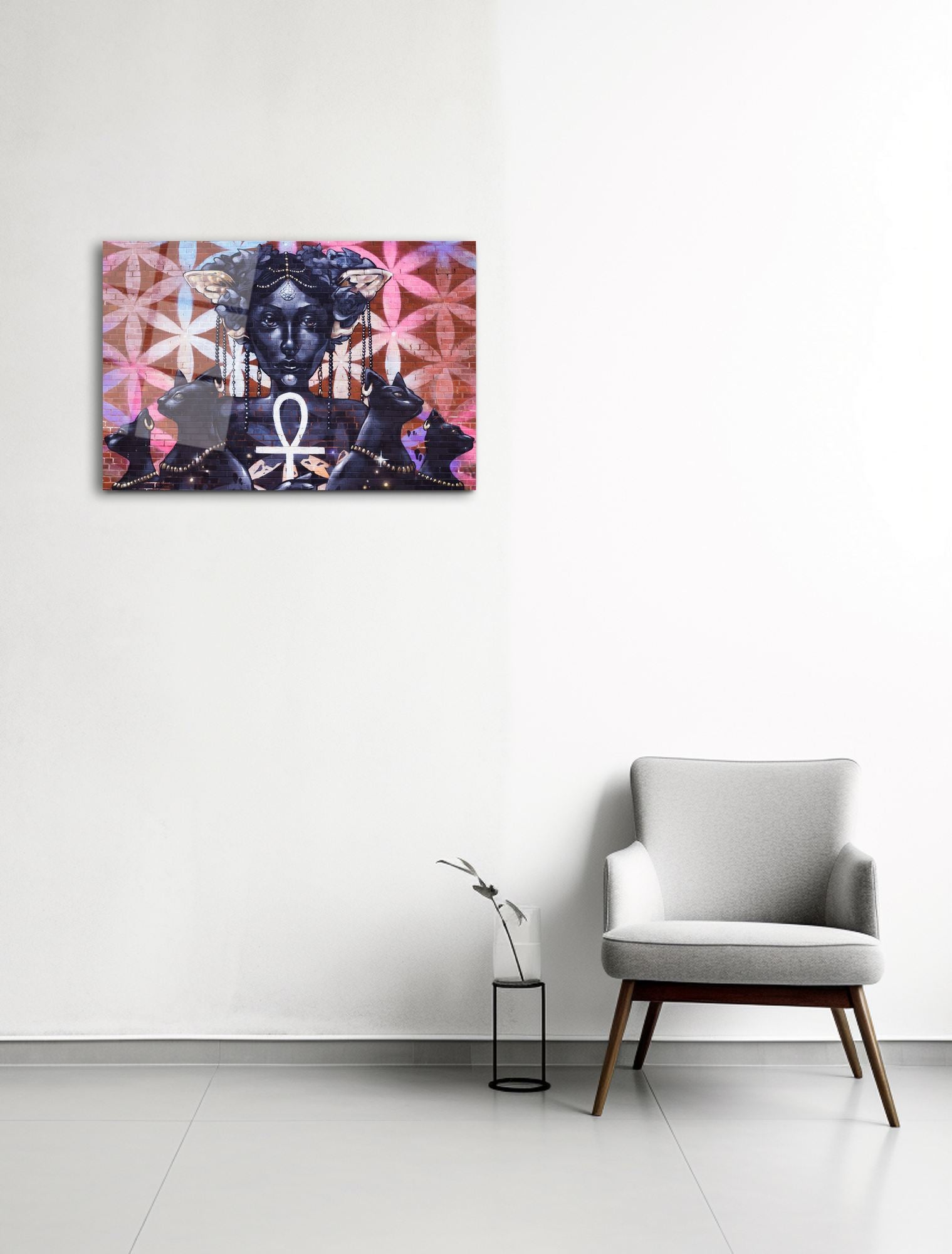 Egyptian Mystique — Quadro Decorativo em Vidro Acrílico Multicolor 44 x 66 cm, 3 mm (Grau Ótico)