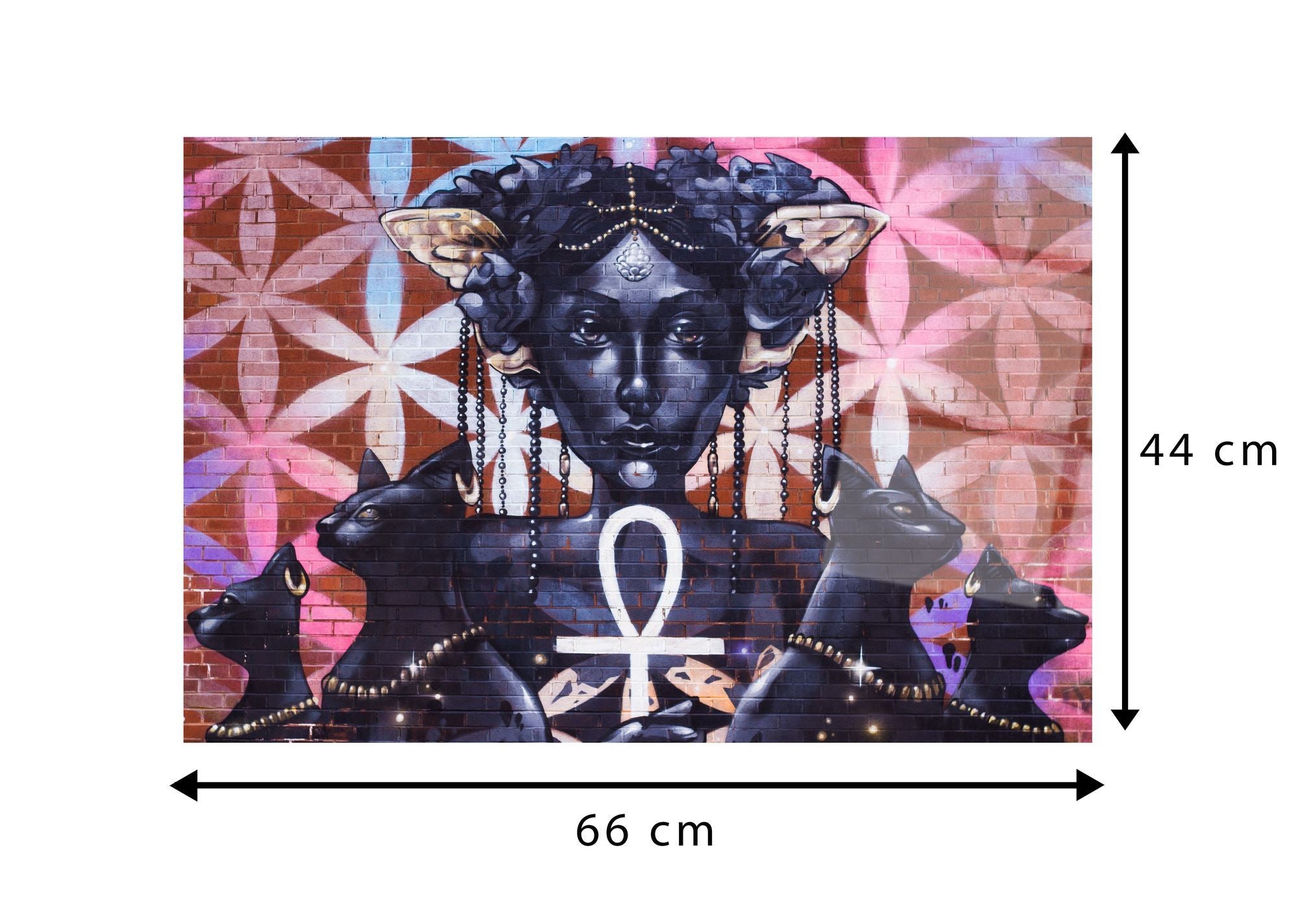 Egyptian Mystique — Quadro Decorativo em Vidro Acrílico Multicolor 44 x 66 cm, 3 mm (Grau Ótico)