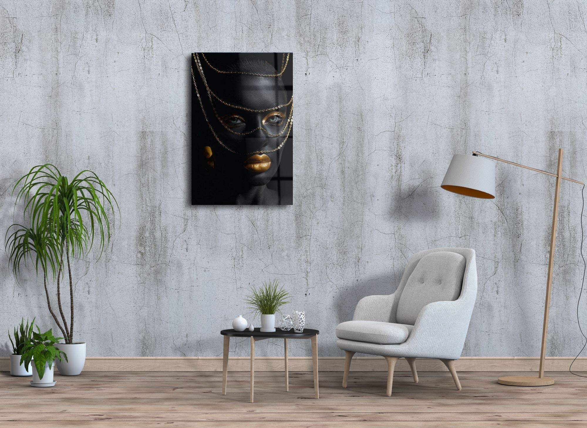 Golden Enigma – Quadro Decorativo em Acrílico de Grau Ótico, Multicolor, 44 x 66 cm (3 mm)