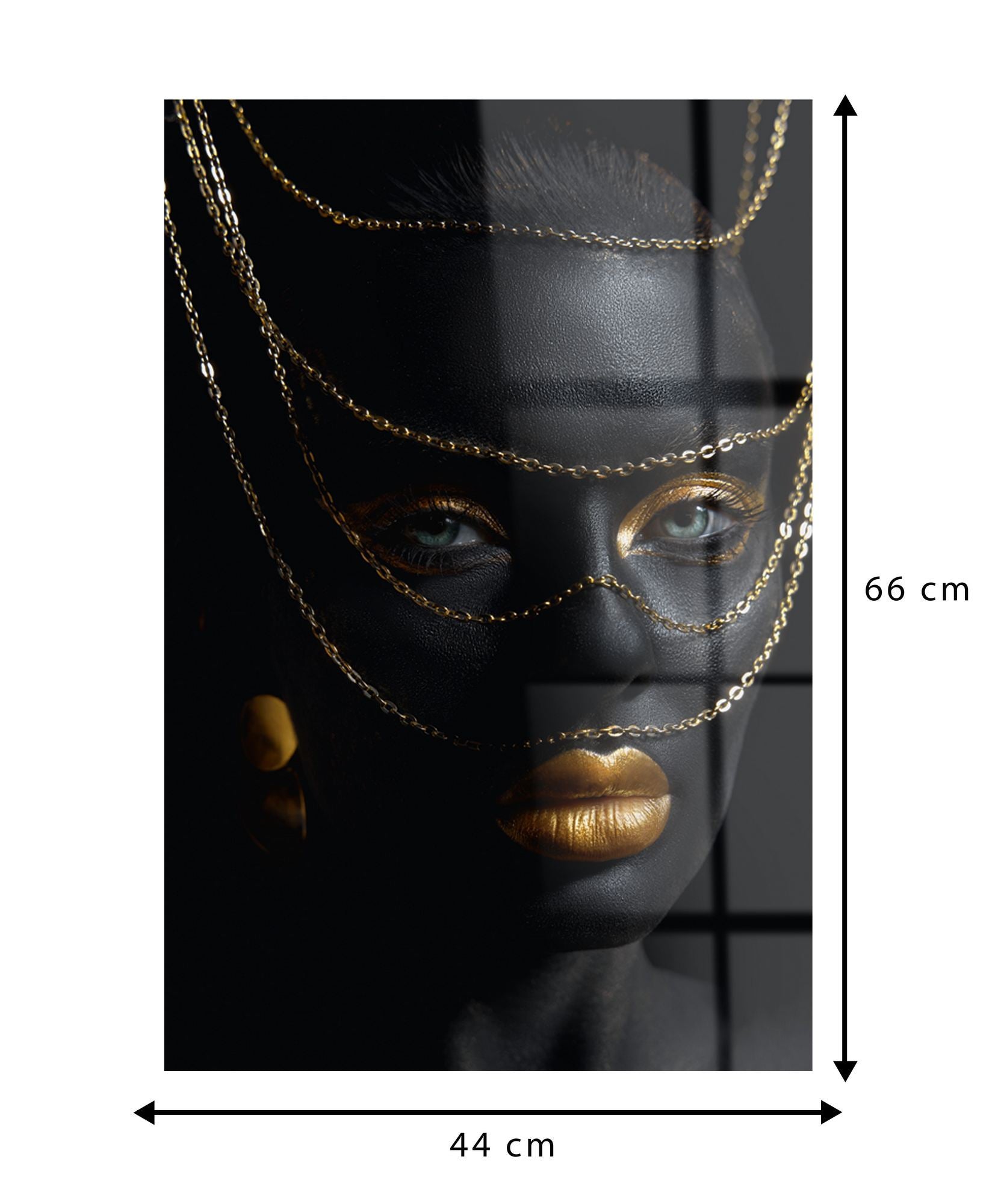 Golden Enigma – Quadro Decorativo em Acrílico de Grau Ótico, Multicolor, 44 x 66 cm (3 mm)