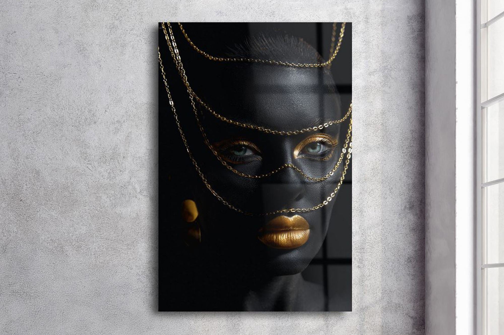 Golden Enigma – Quadro Decorativo em Acrílico de Grau Ótico 100% (66 x 99 cm, 3 mm) – Multicor