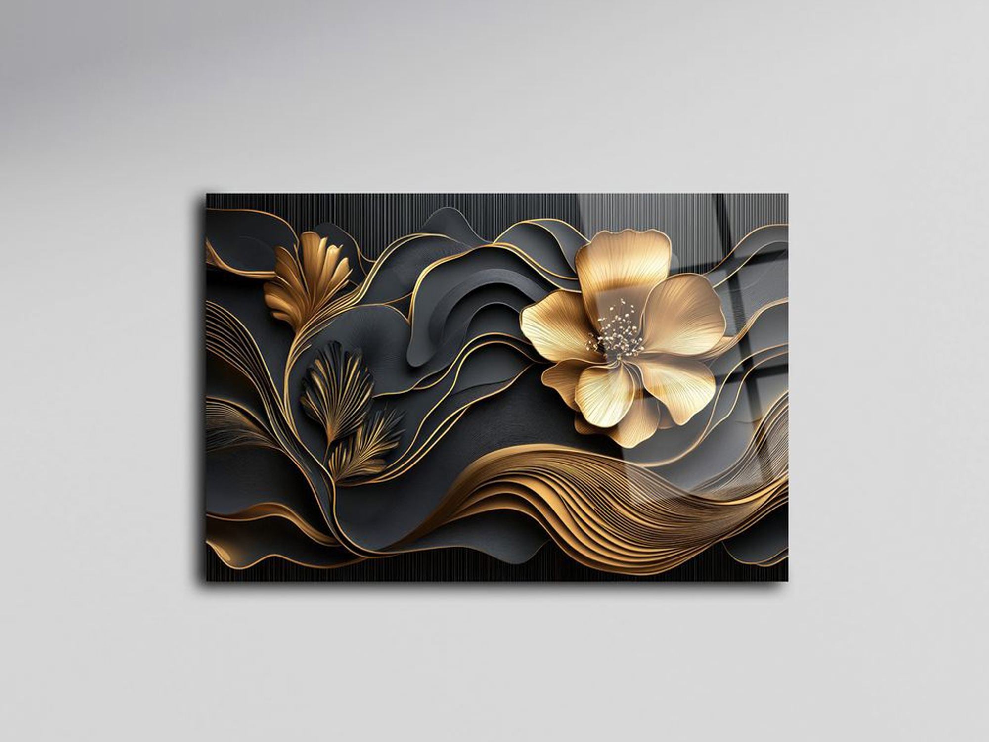 Opulent Bloom – Quadro Decorativo em Acrílico Óptico 3 mm, Multicolor, 44 x 66 cm