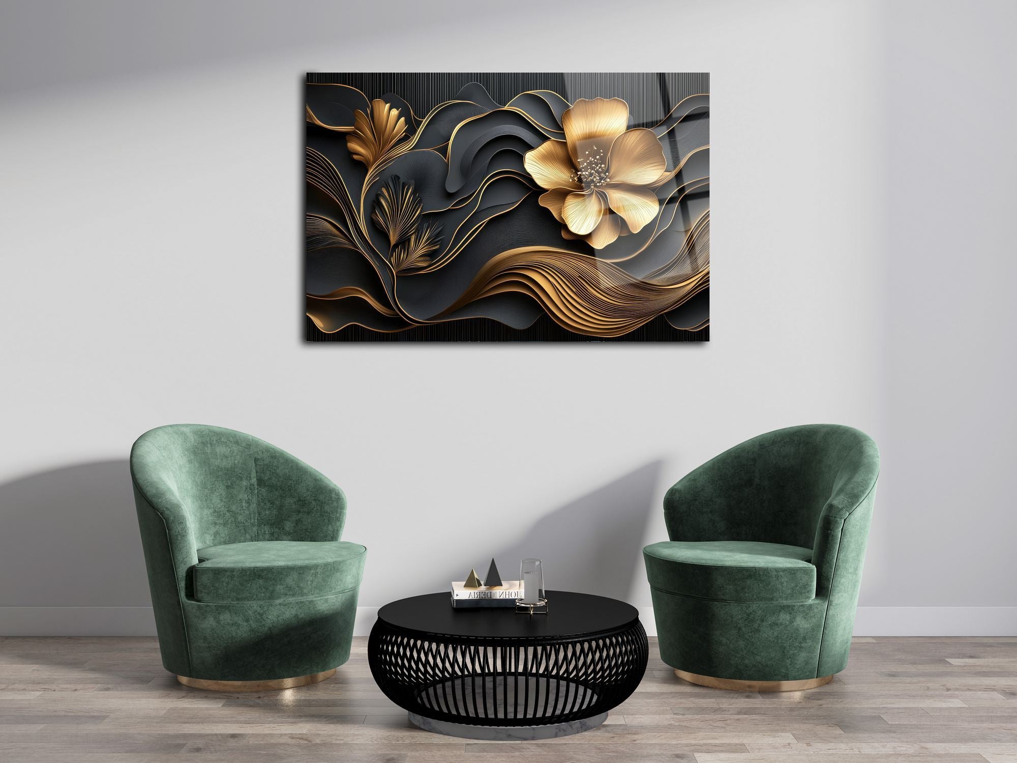 Opulent Bloom – Quadro Decorativo em Vidro Acrílico Multicolor, Grau Óptico 3 mm, 66 x 99 cm