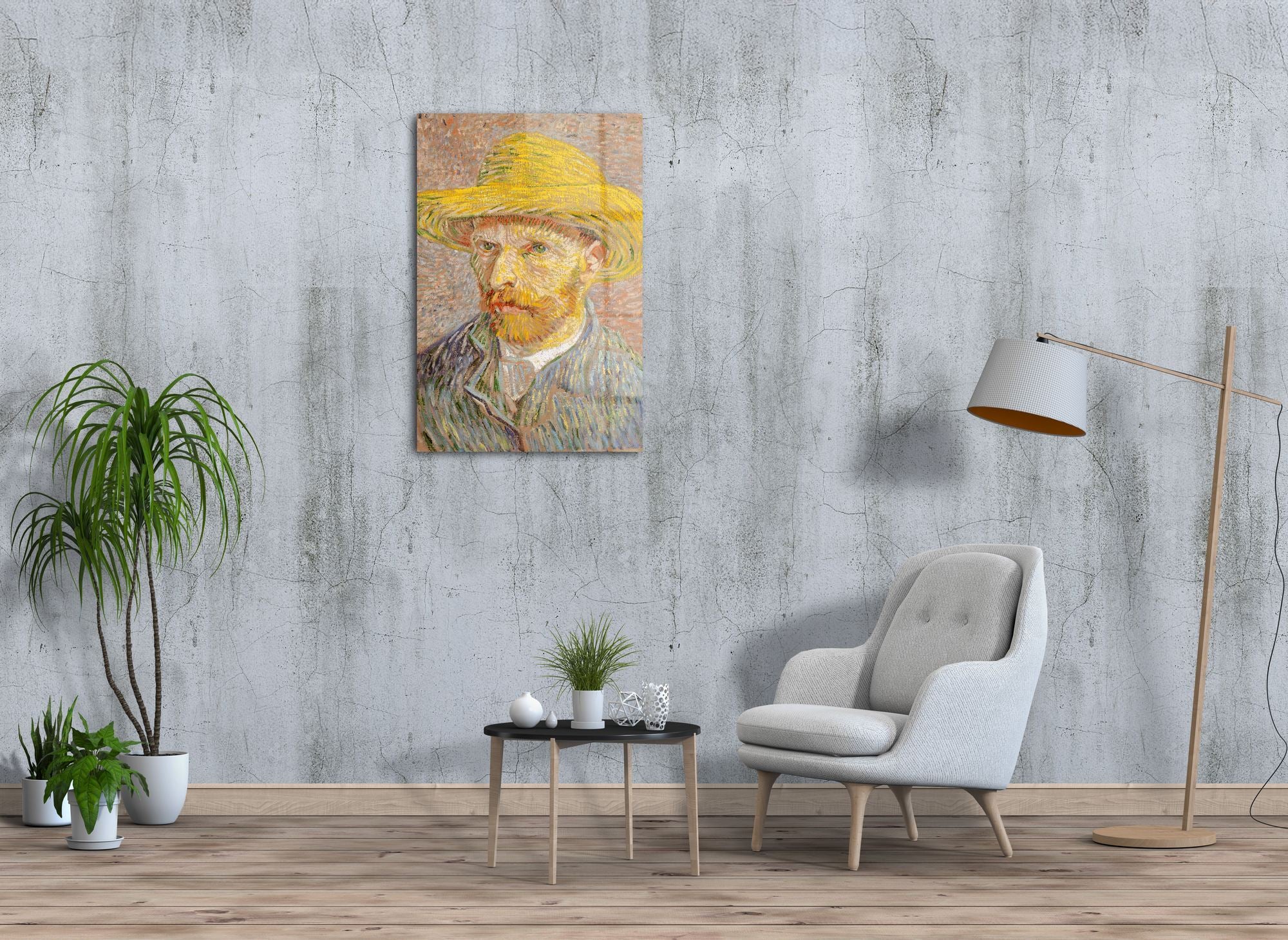 Auto-Retrato de Van Gogh — Quadro Decorativo em Acrílico Óptico 3 mm, 44 x 66 cm, Multicolor
