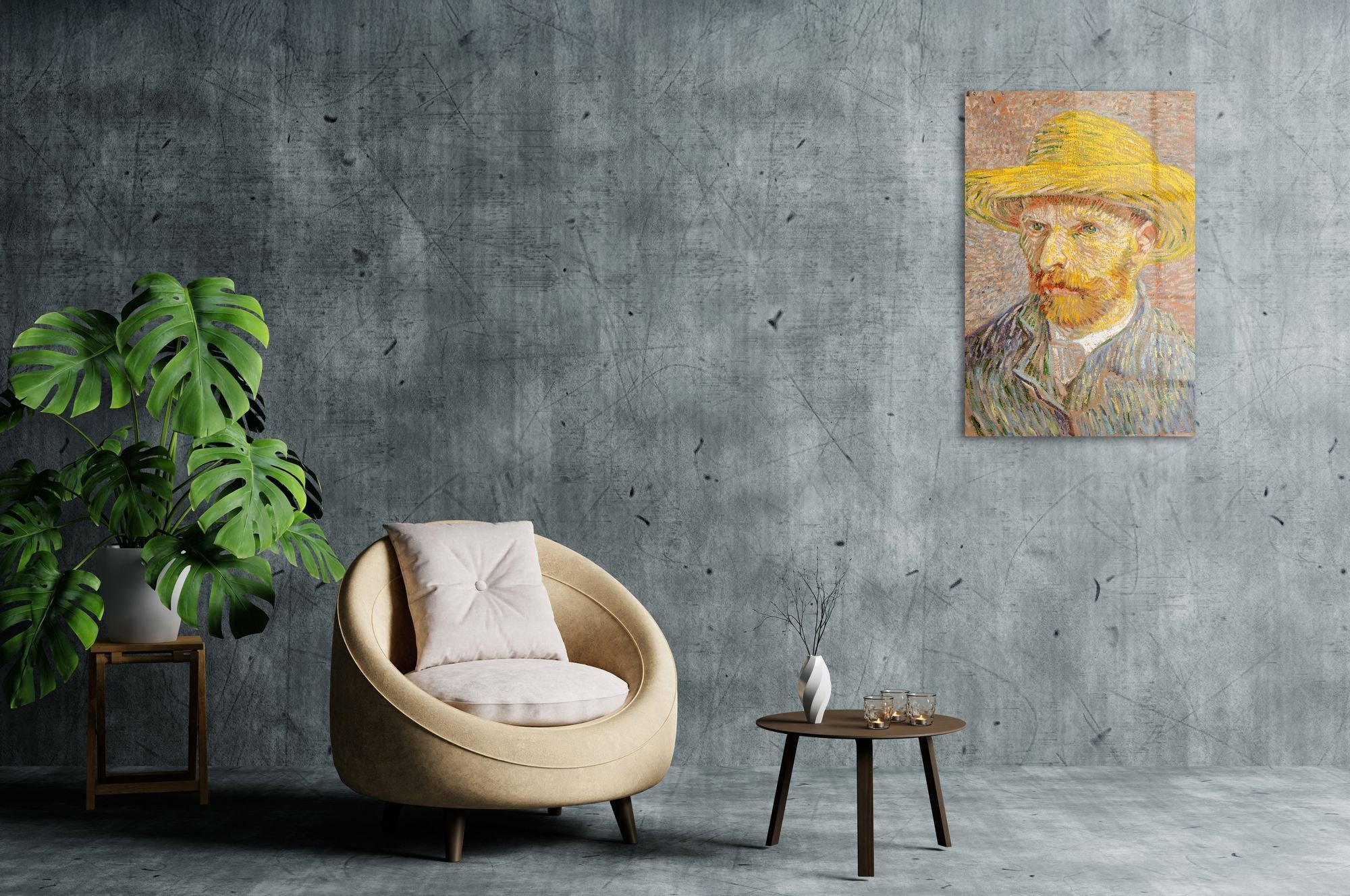 Auto-Retrato de Van Gogh — Quadro Decorativo em Acrílico Óptico 3 mm, 44 x 66 cm, Multicolor