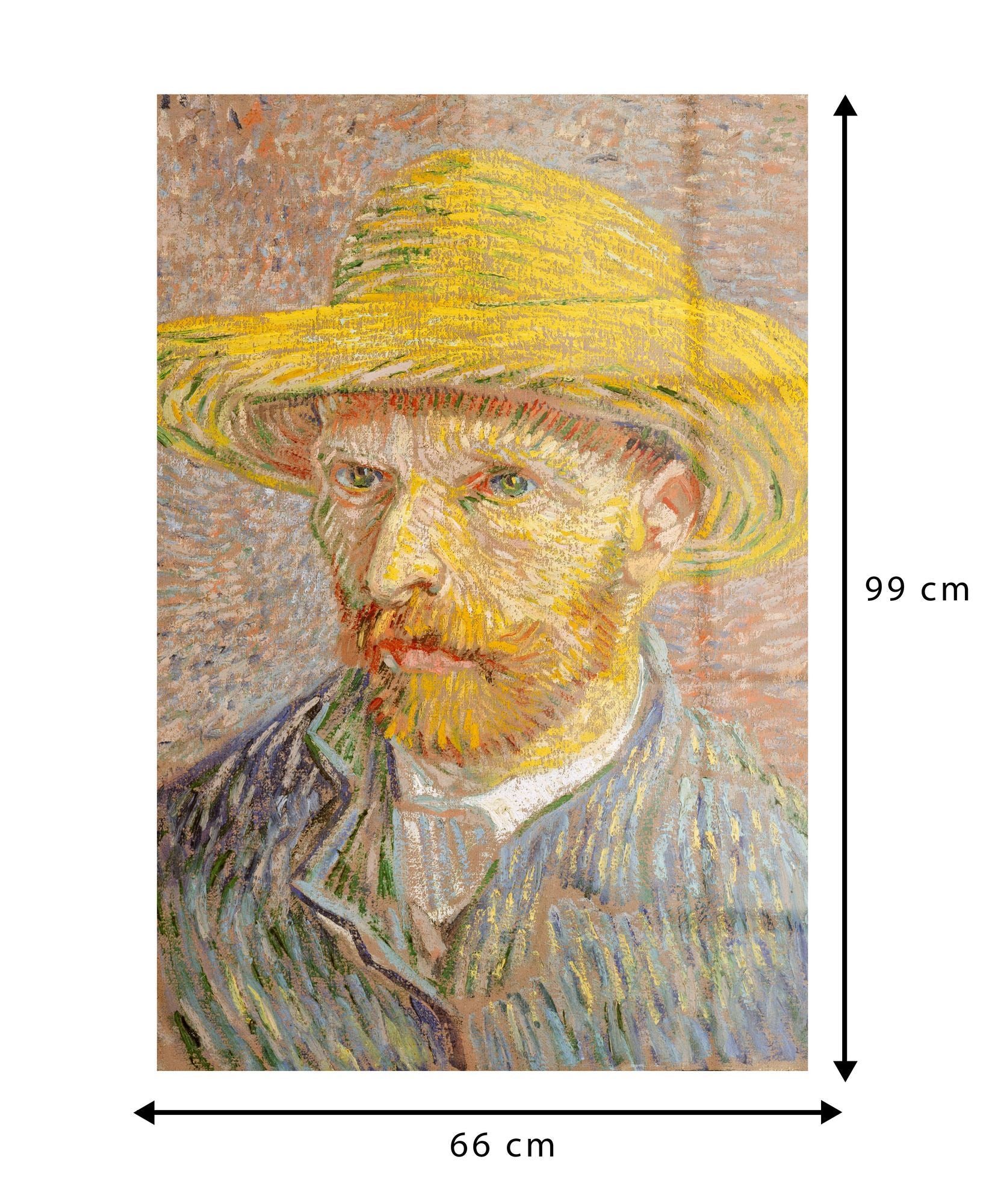 Van Gogh – Auto-Retrato em Vidro Acrílico Óptico 100% (3 mm), 66 x 99 cm – Multicolor