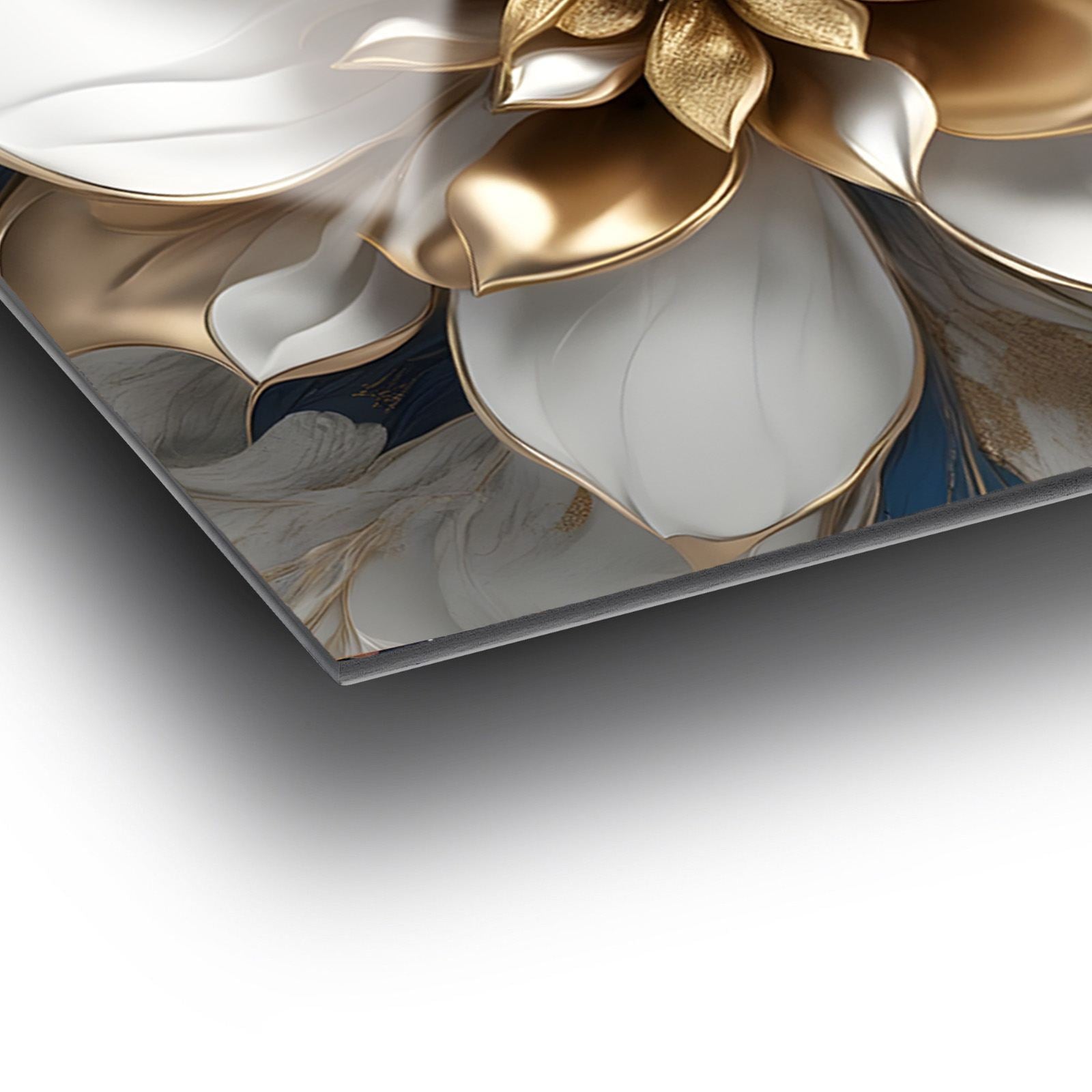 Gilded Serenity – Quadro Decorativo em Vidro Acrílico 44x66 cm, Multicolor, Acrílico Ótico 3 mm