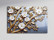 Golden Blossoms | Quadro Decorativo em Acrílico Óptico 3 mm (66 x 99 cm) – Multicolor