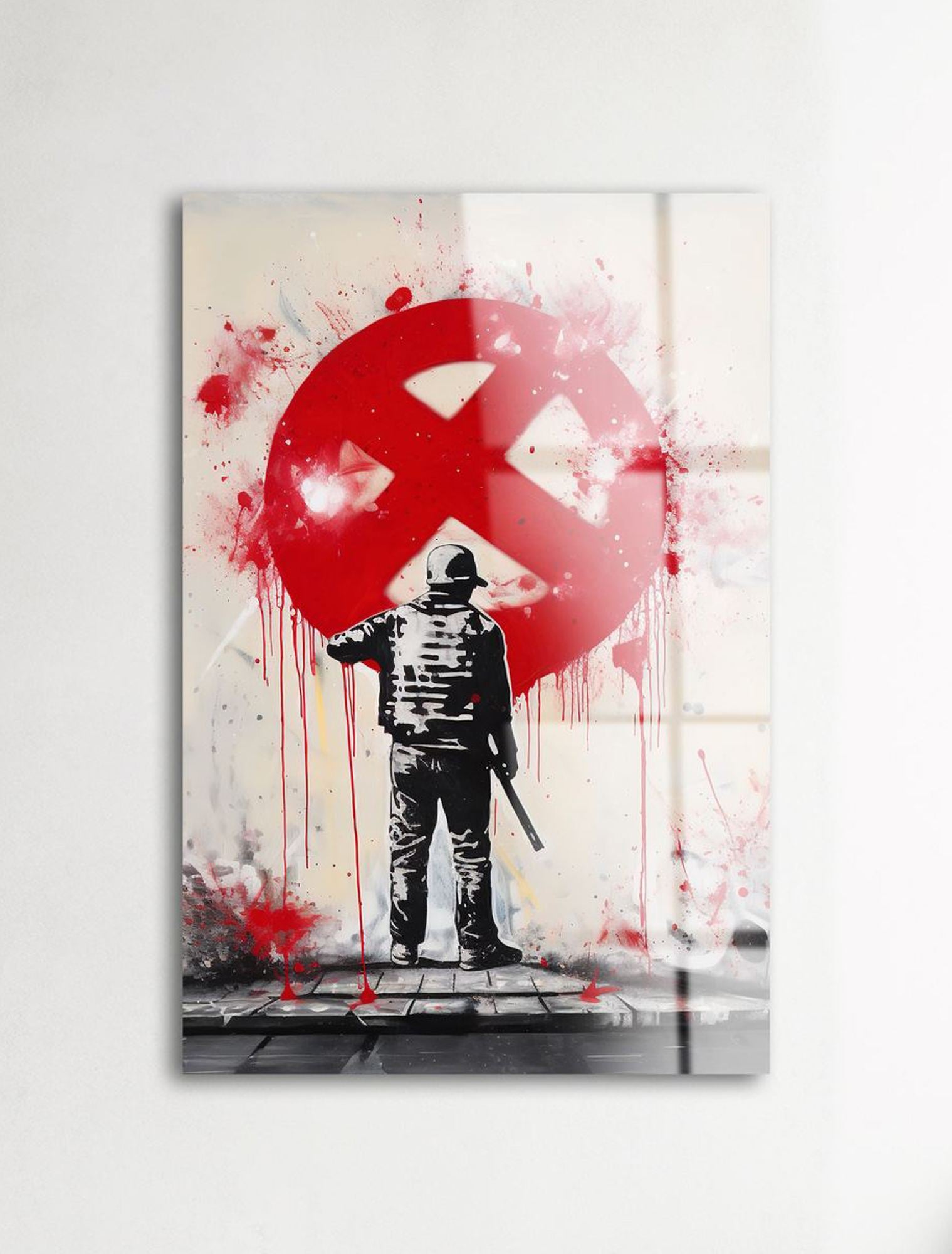 Pintura Decorativa em Vidro Acrílico Red X Resistance – Multicolor, 66 x 99 cm (Acrílico de Grau Óptico 3 mm)