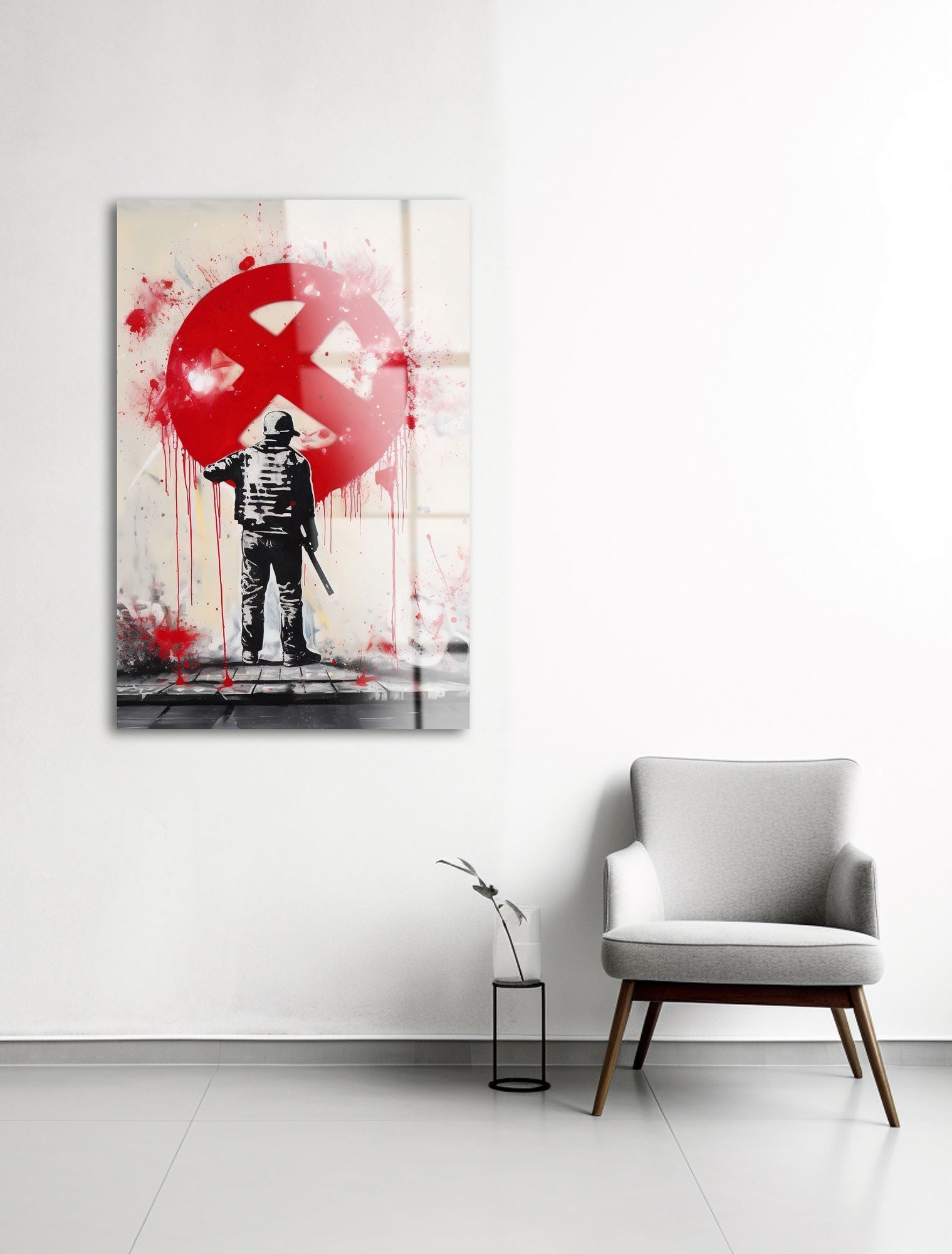 Pintura Decorativa em Vidro Acrílico Red X Resistance – Multicolor, 66 x 99 cm (Acrílico de Grau Óptico 3 mm)