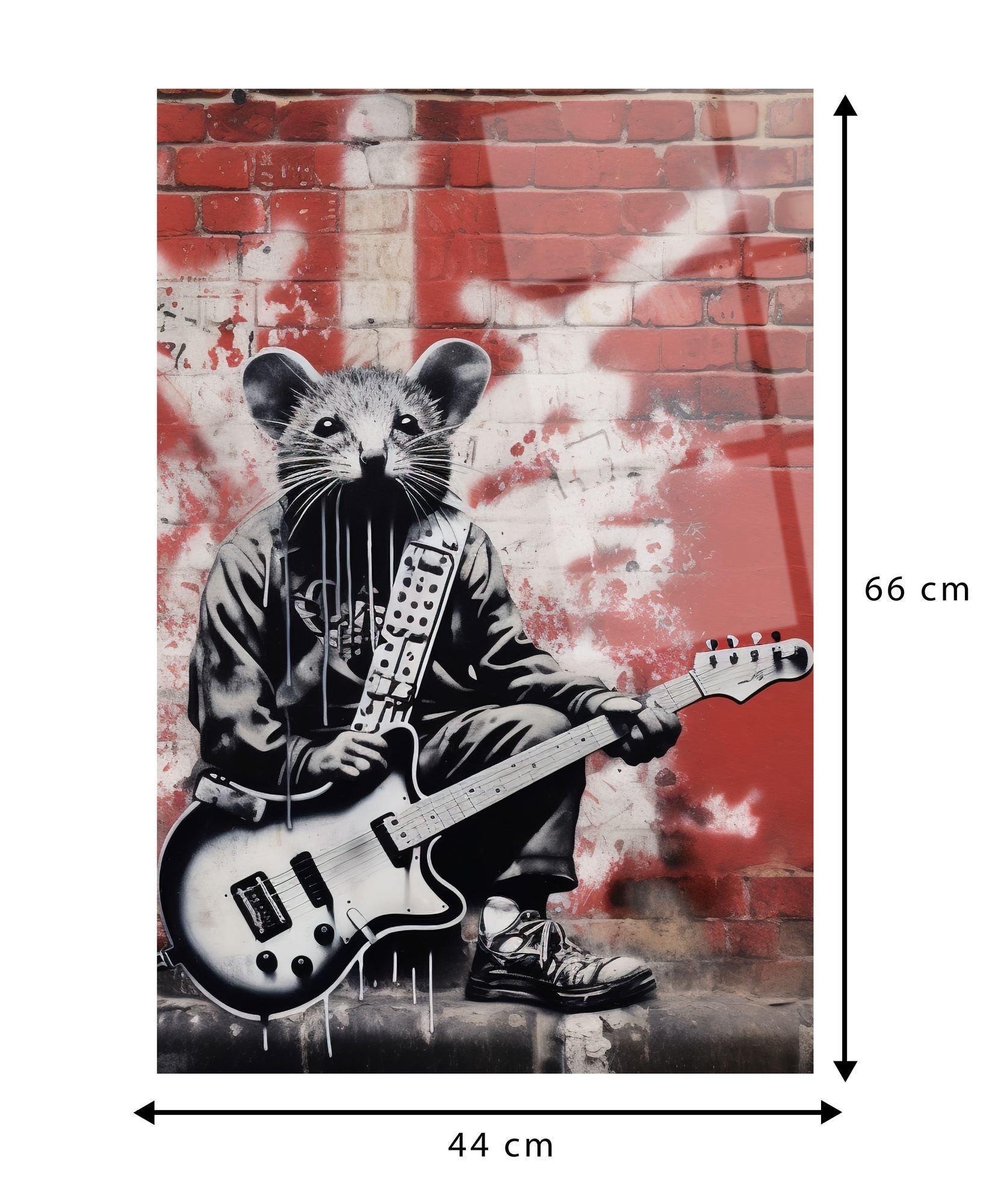 Quadro Decorativo Rockstar Mouse em Vidro Acrílico Óptico 3 mm (44 x 66 cm) – Multicolor