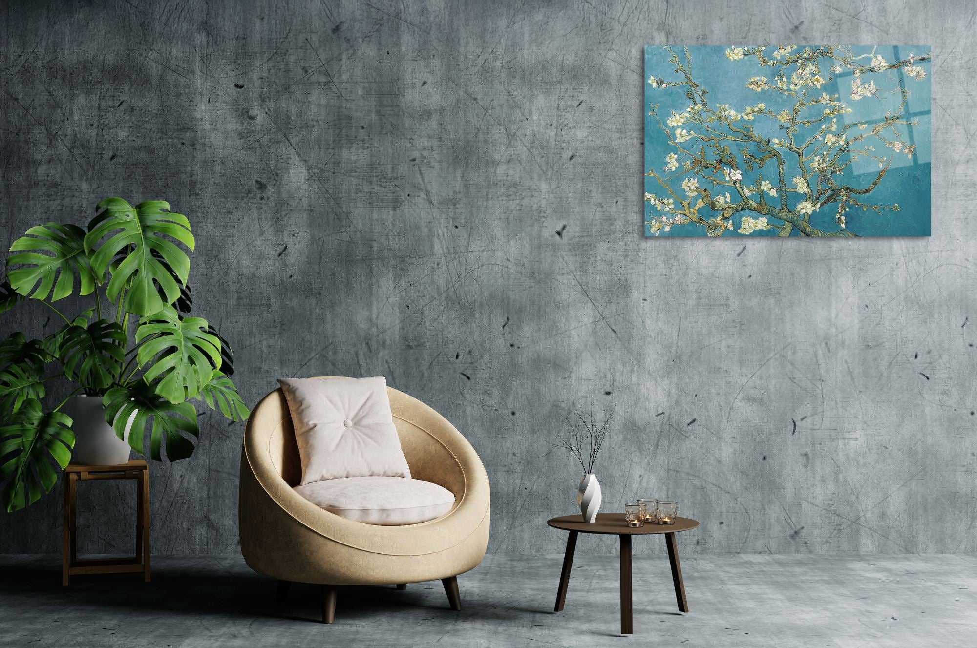 Amendoeiras em Flor – Quadro Decorativo em Acrílico Ótico Multicolor 44 x 66 cm (3 mm)