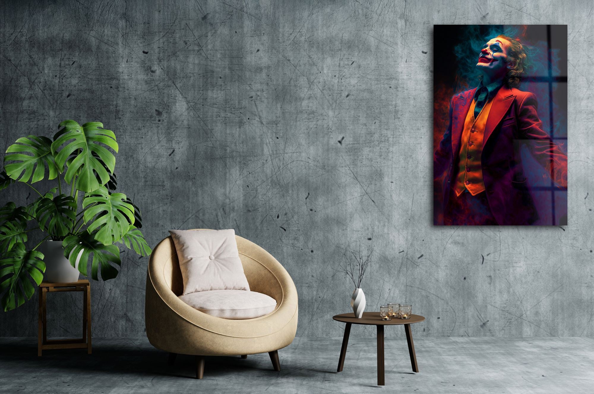 Joker Street Art – Quadro Decorativo em Acrílico Óptico 3 mm, Multicolor, 66 x 99 cm