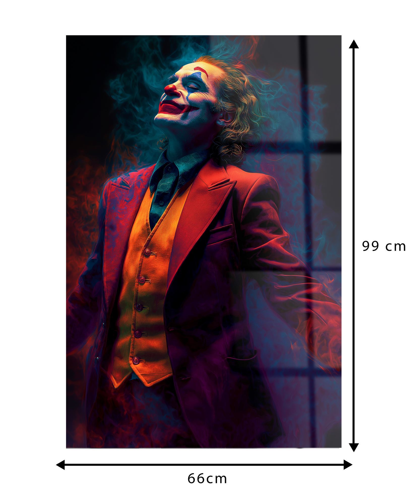 Joker Street Art – Quadro Decorativo em Acrílico Óptico 3 mm, Multicolor, 66 x 99 cm