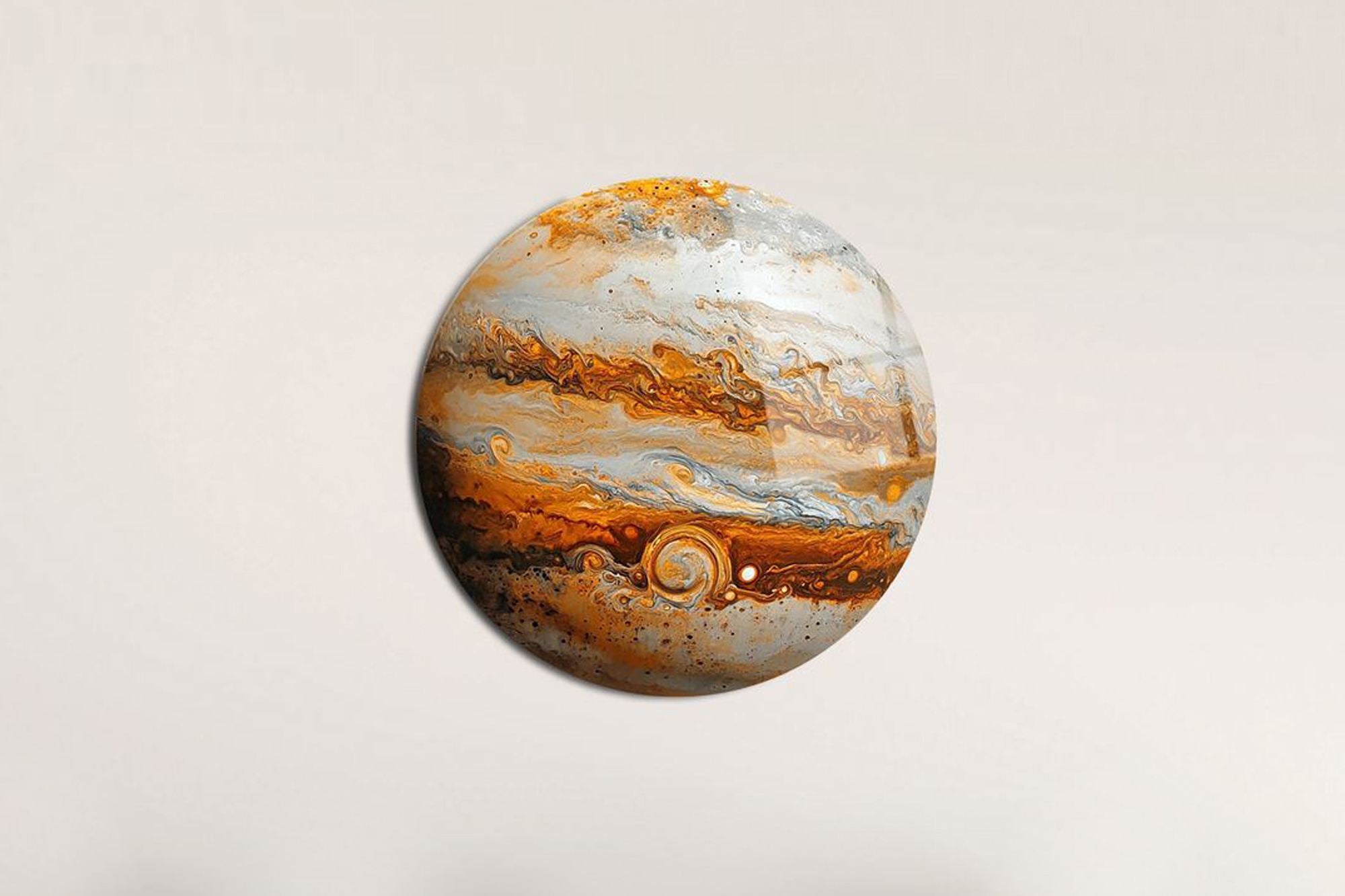 Jupiter's Embrace – Quadro Decorativo em Acrílico 100% Óptico (3 mm), Multicolor, Ø55 cm