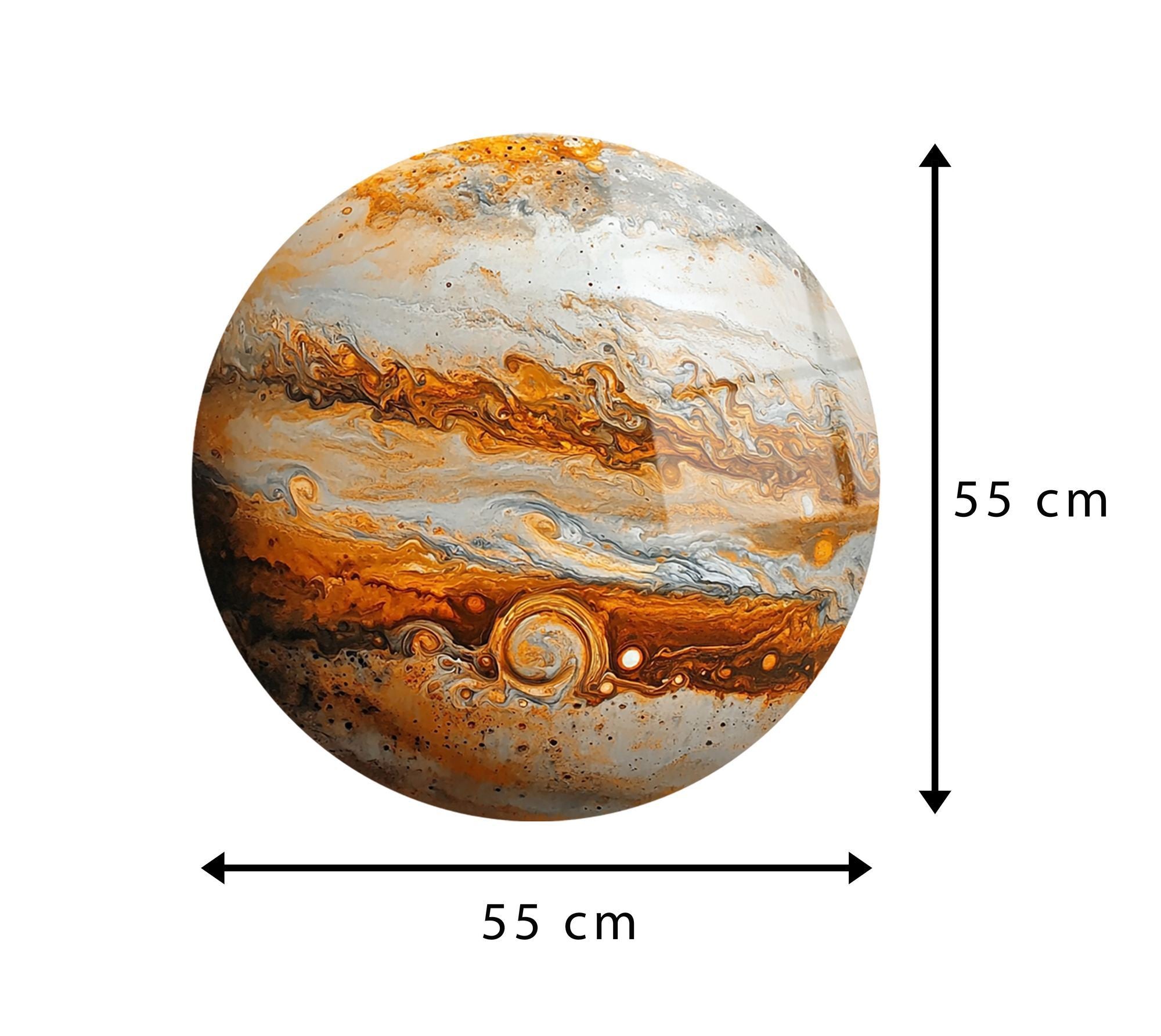 Jupiter's Embrace – Quadro Decorativo em Acrílico 100% Óptico (3 mm), Multicolor, Ø55 cm