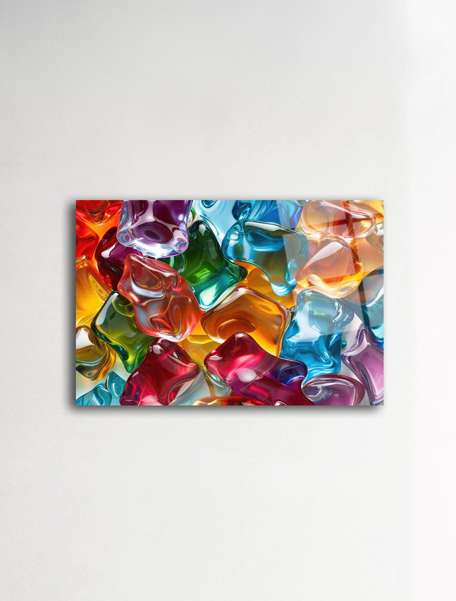 Jelly - Quadro Decorativo em Vidro Acrílico Multicor 44 x 66 cm (Acrílico Ótico 3 mm)