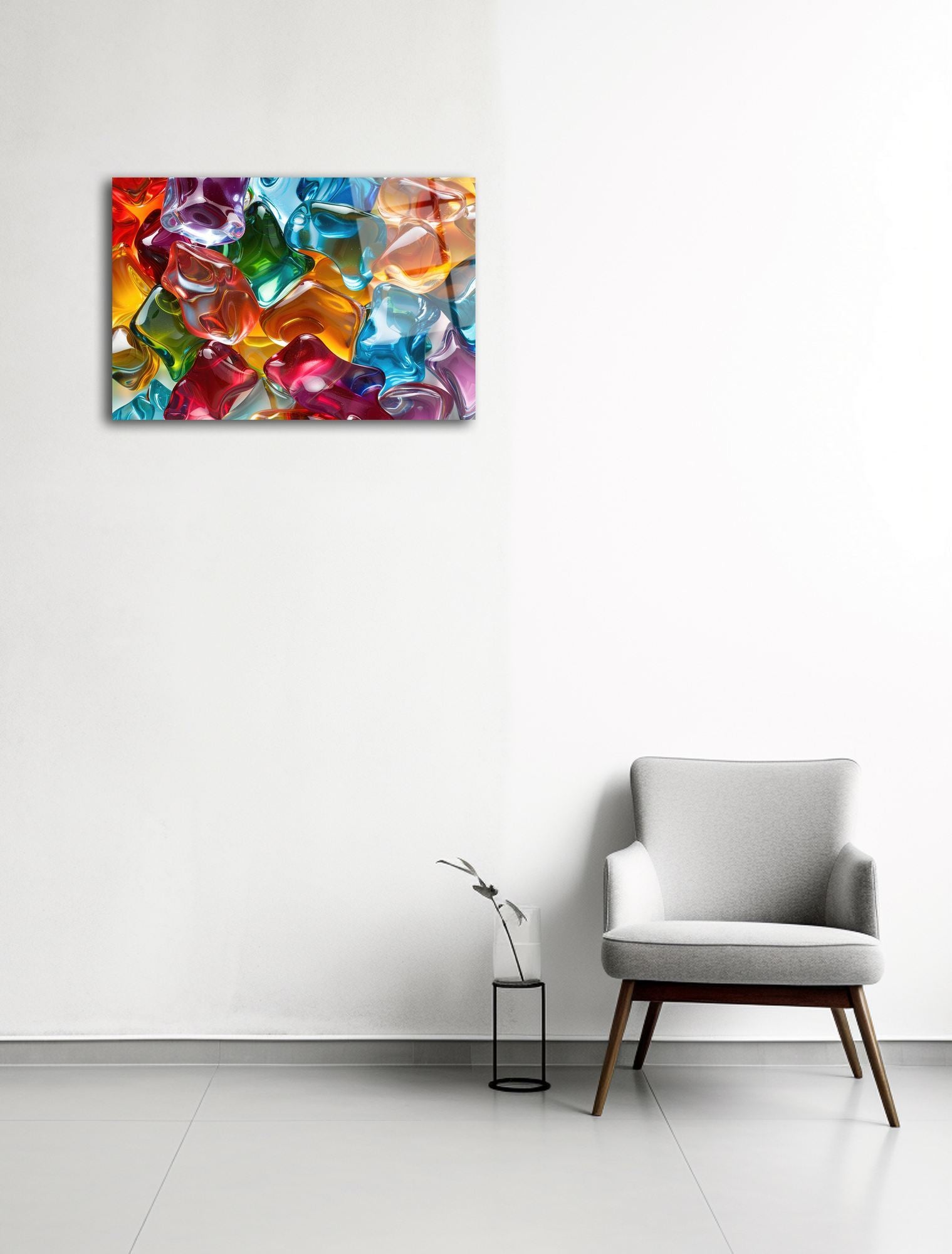 Jelly - Quadro Decorativo em Vidro Acrílico Multicor 44 x 66 cm (Acrílico Ótico 3 mm)