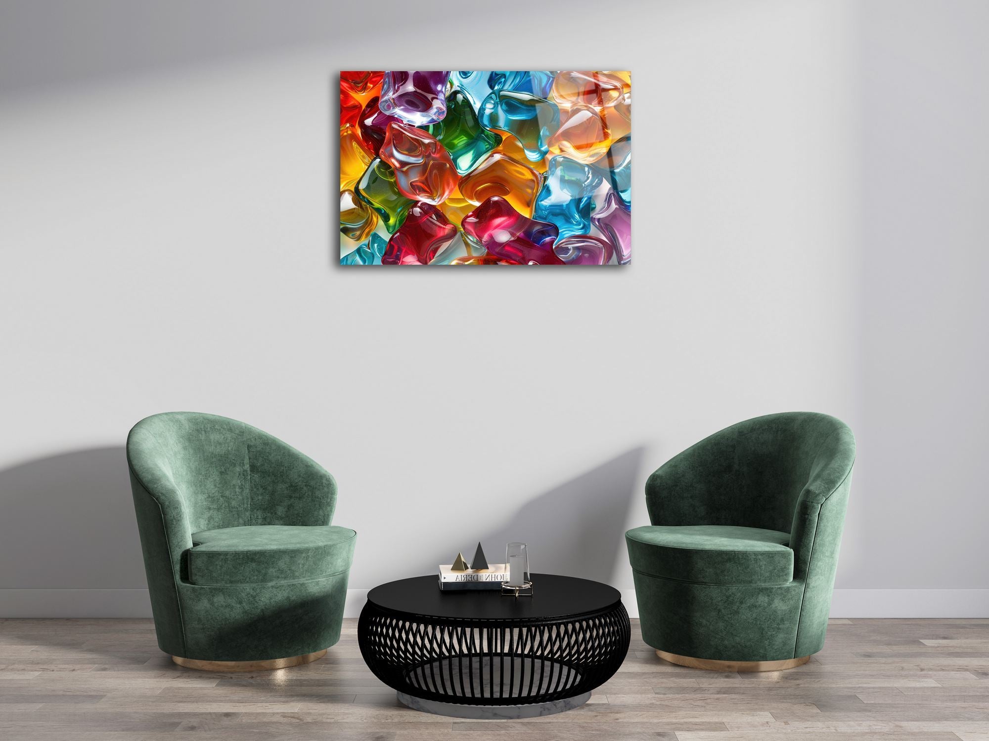 Jelly - Quadro Decorativo em Vidro Acrílico Multicor 44 x 66 cm (Acrílico Ótico 3 mm)