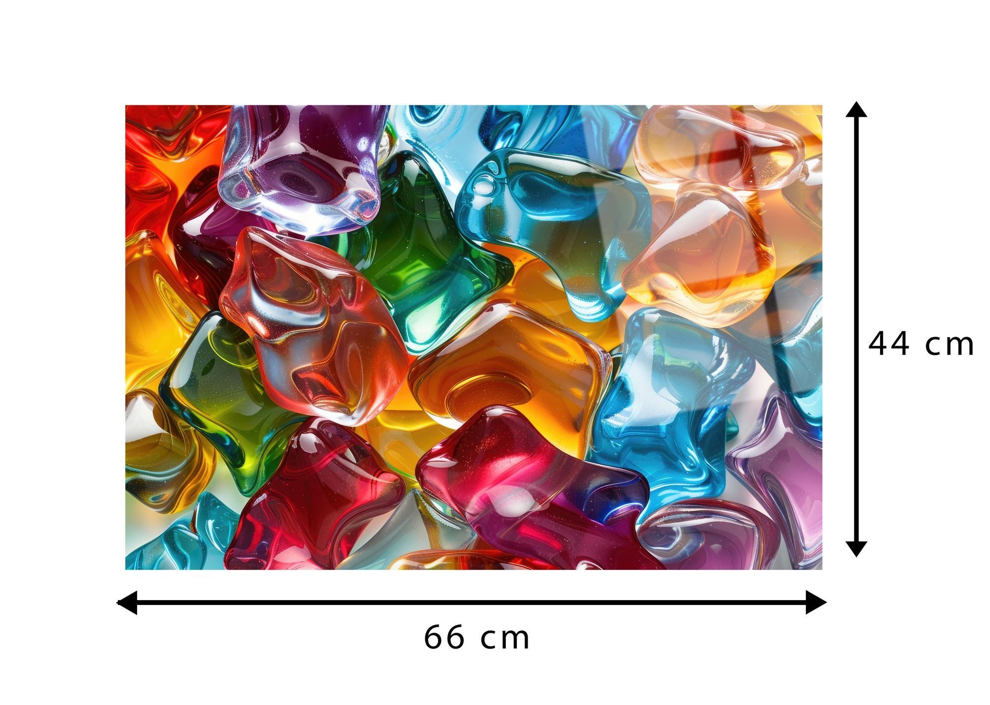 Jelly - Quadro Decorativo em Vidro Acrílico Multicor 44 x 66 cm (Acrílico Ótico 3 mm)