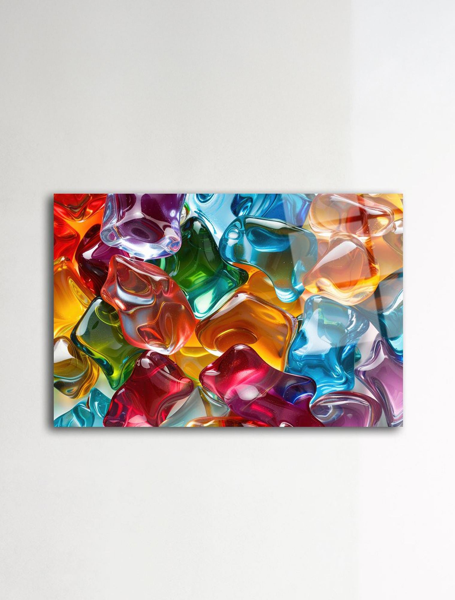 Jelly — Quadro Decorativo em Vidro Acrílico 100% de Grau Ótico, 3 mm (66 x 99 cm) – Multicolor