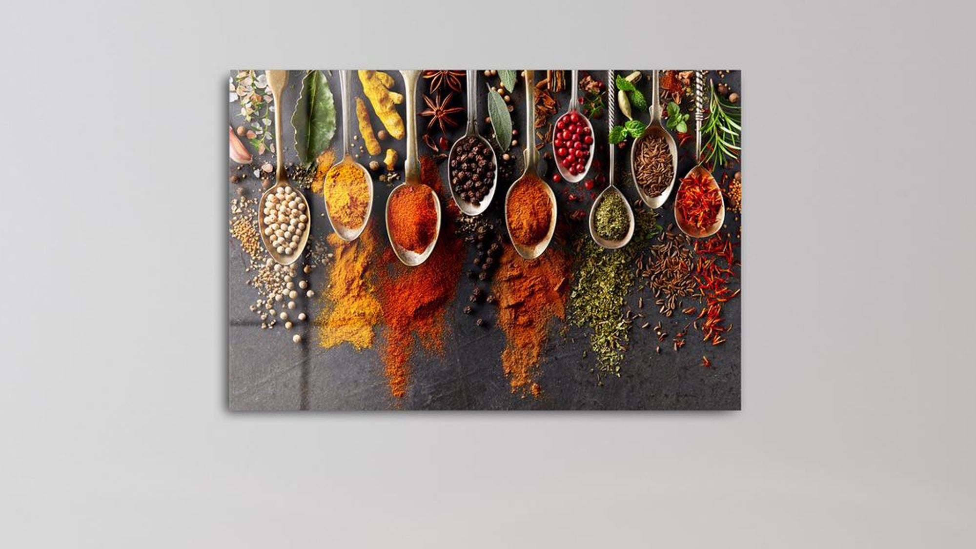 Spice Symphony – Quadro Decorativo em Vidro Acrílico de Grau Ótico 3 mm, 44 x 66 cm, Multicolor