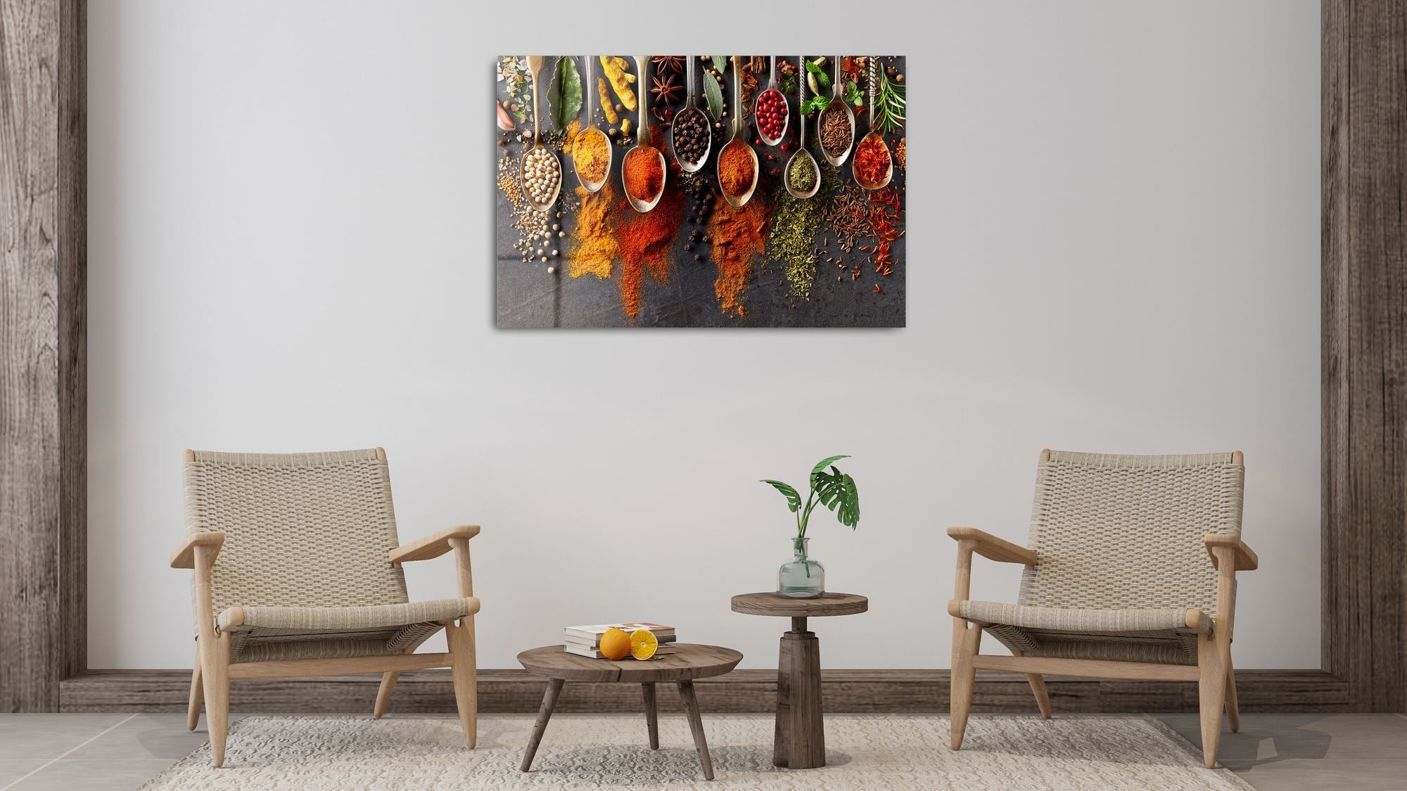 Spice Symphony – Quadro Decorativo em Vidro Acrílico de Grau Ótico 3 mm, 44 x 66 cm, Multicolor