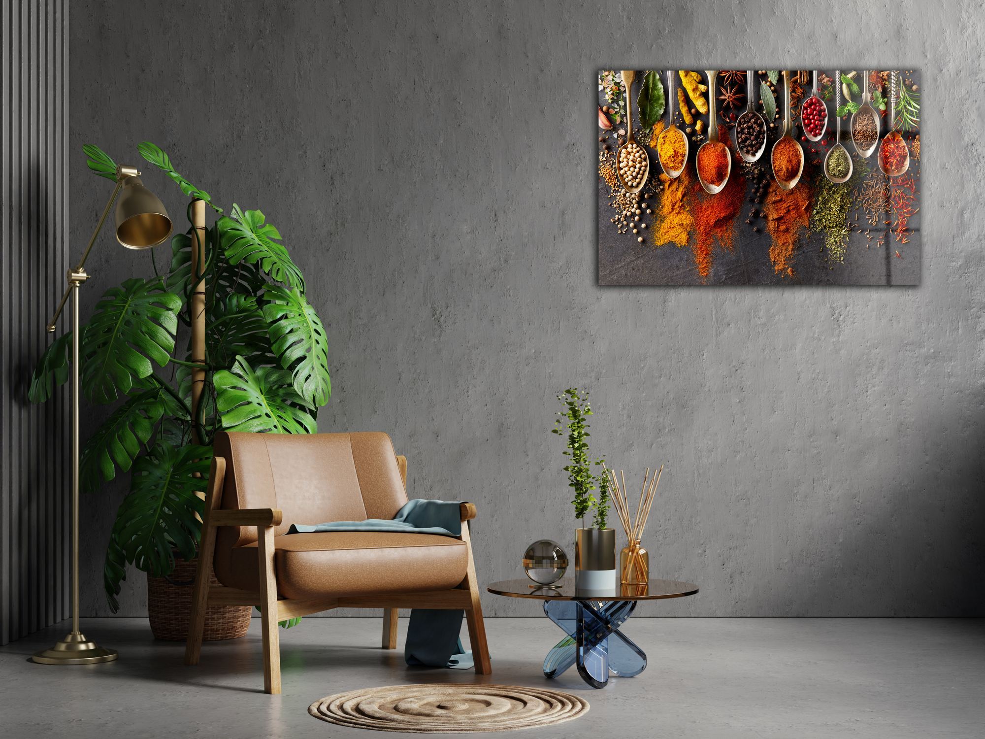 Spice Symphony – Quadro Decorativo em Vidro Acrílico de Grau Ótico 3 mm, 44 x 66 cm, Multicolor