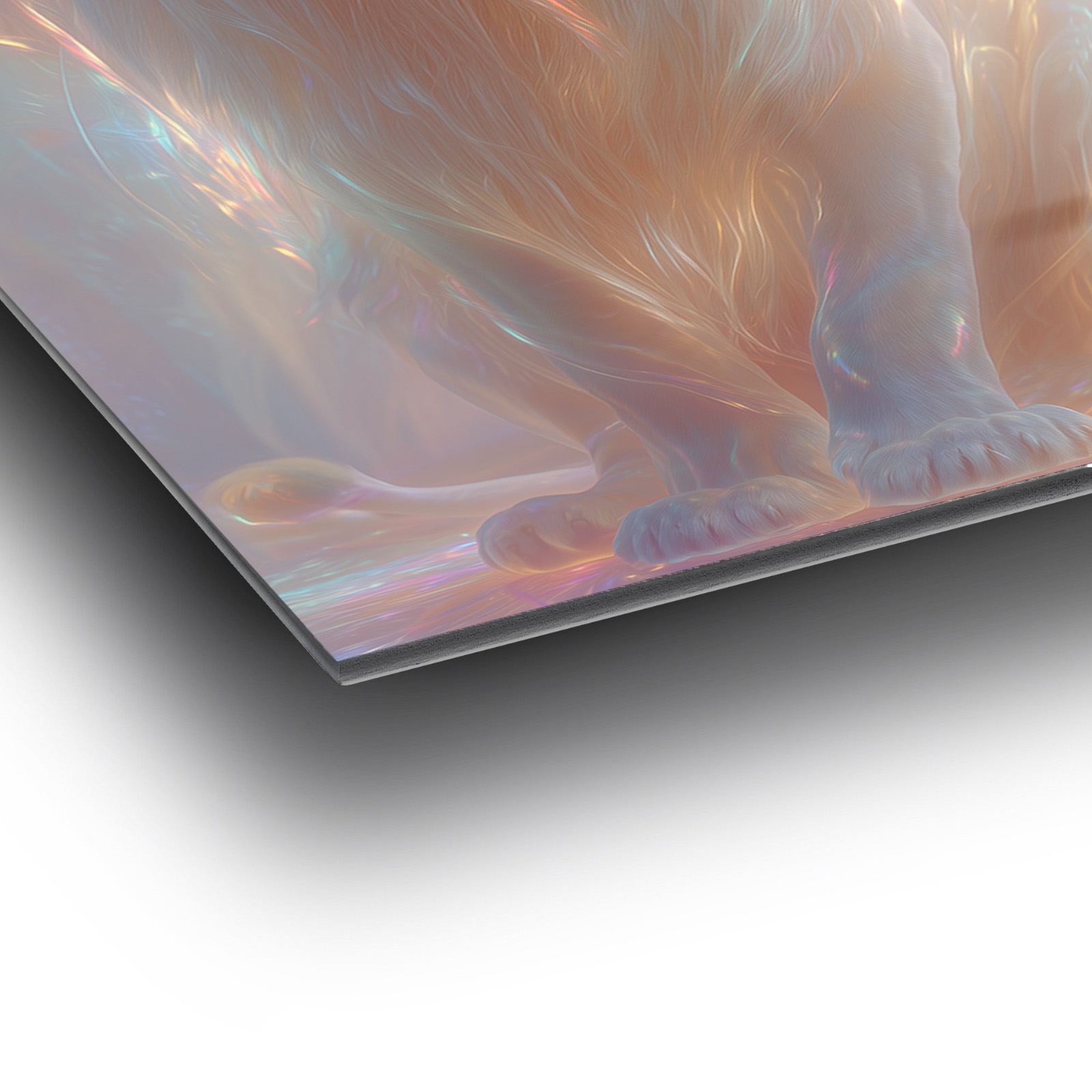 Leão Luminoso — Quadro Decorativo em Acrílico Óptico (3 mm), Multicolor, 66 x 99 cm