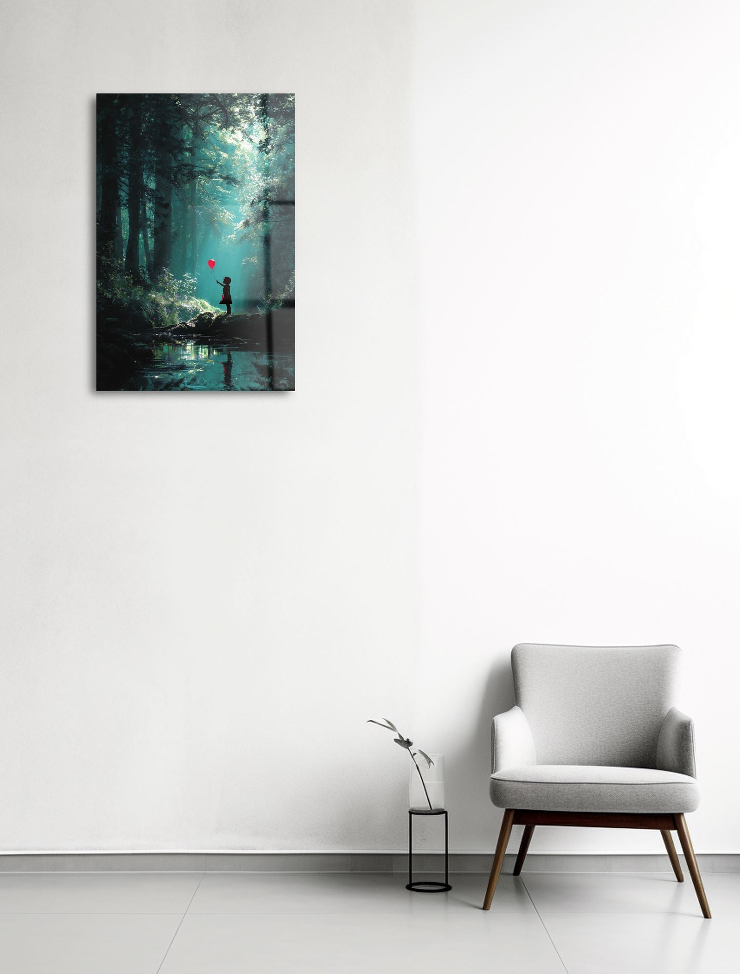 Quadro Banksy "Girl with Balloon" em Vidro Acrílico Óptico 100% (44 x 66 cm) – Multicolor