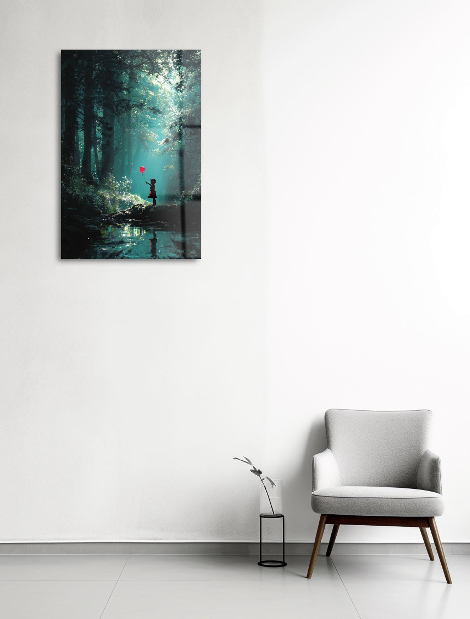 Banksy — Girl with Balloon em Acrílico Ótico (66 x 99 cm) — Quadro Decorativo Multicolor