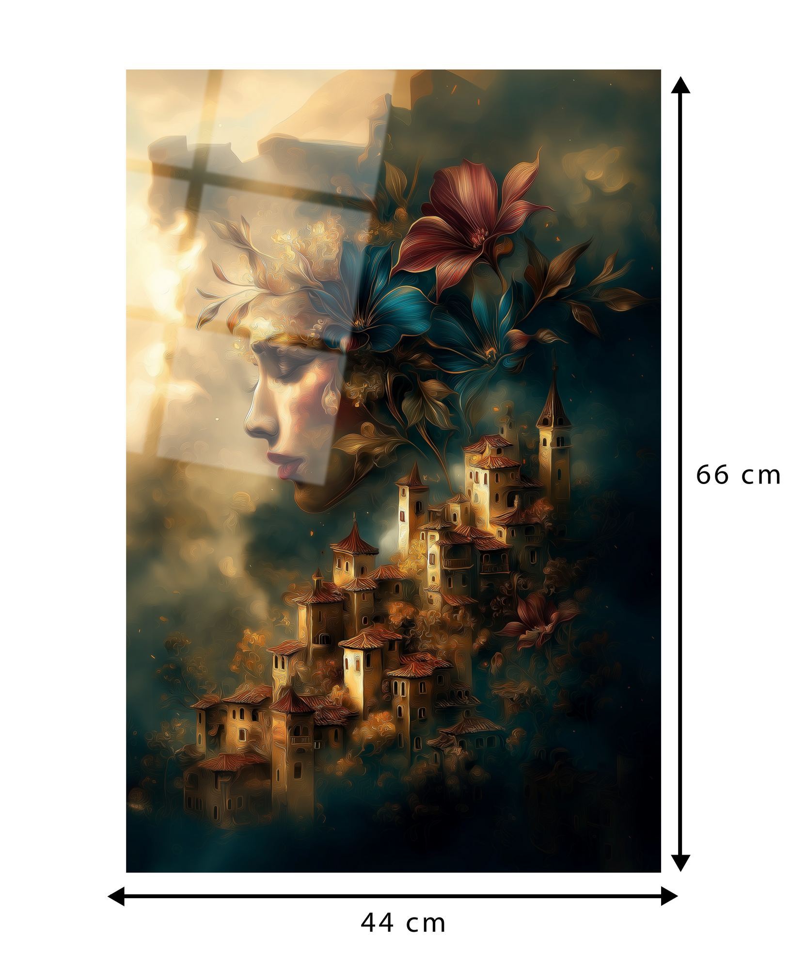 Dream Town – Quadro Decorativo em Acrílico (44 x 66 cm), Multicolor, Acrílico de Grau Óptico 100%, 3 mm