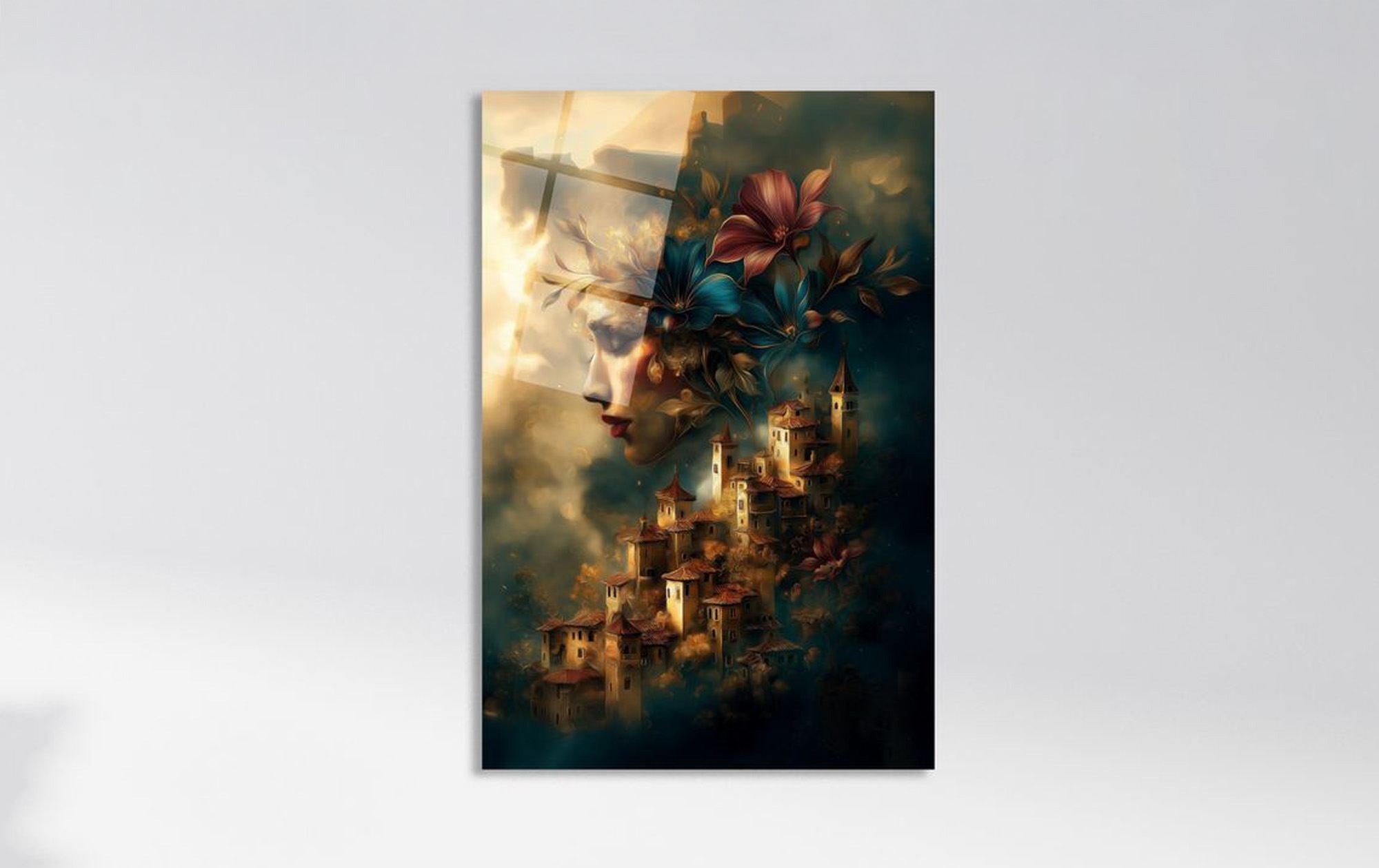 Dream Town – Quadro Decorativo em Vidro Acrílico de Grau Óptico (66 x 99 cm), Multicolor