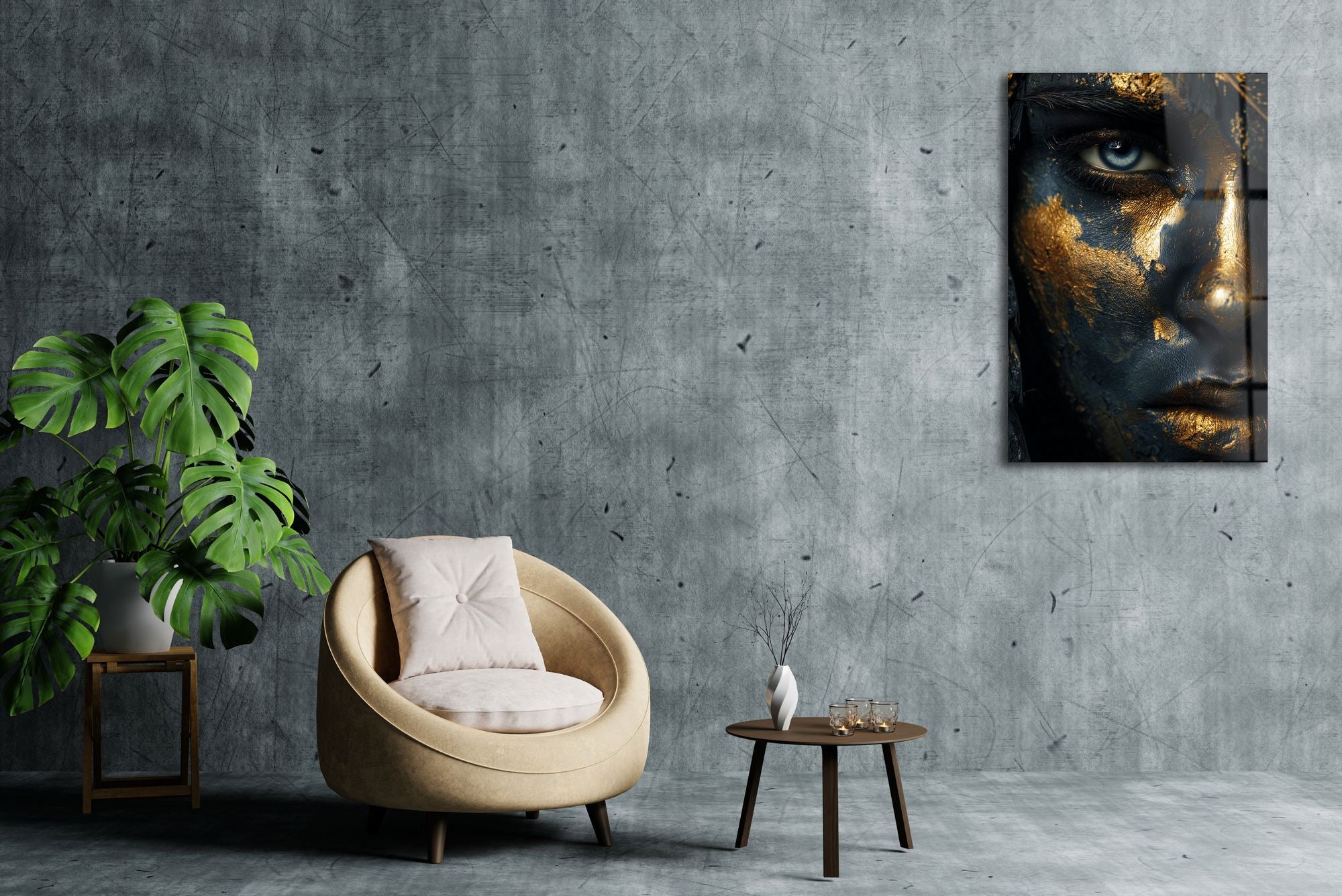 Cosmic Blue Eye – Quadro Decorativo em Vidro Acrílico Óptico 3 mm, Multicolor (44 x 66 cm)