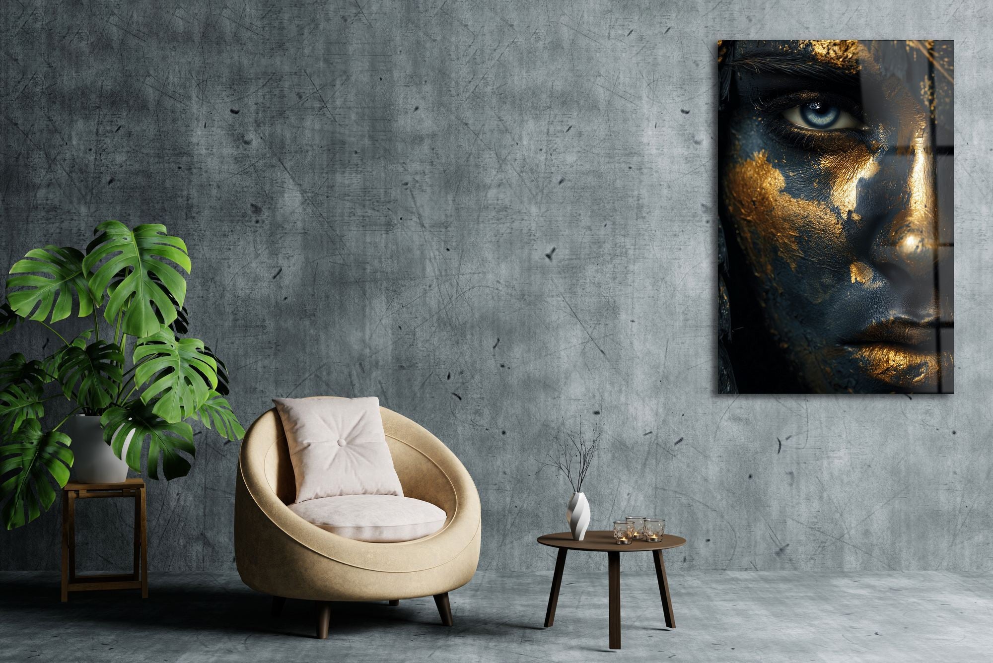 Cosmic Blue Eye – Quadro Decorativo em Vidro Acrílico Óptico 3 mm, Multicolor, 66 x 99 cm