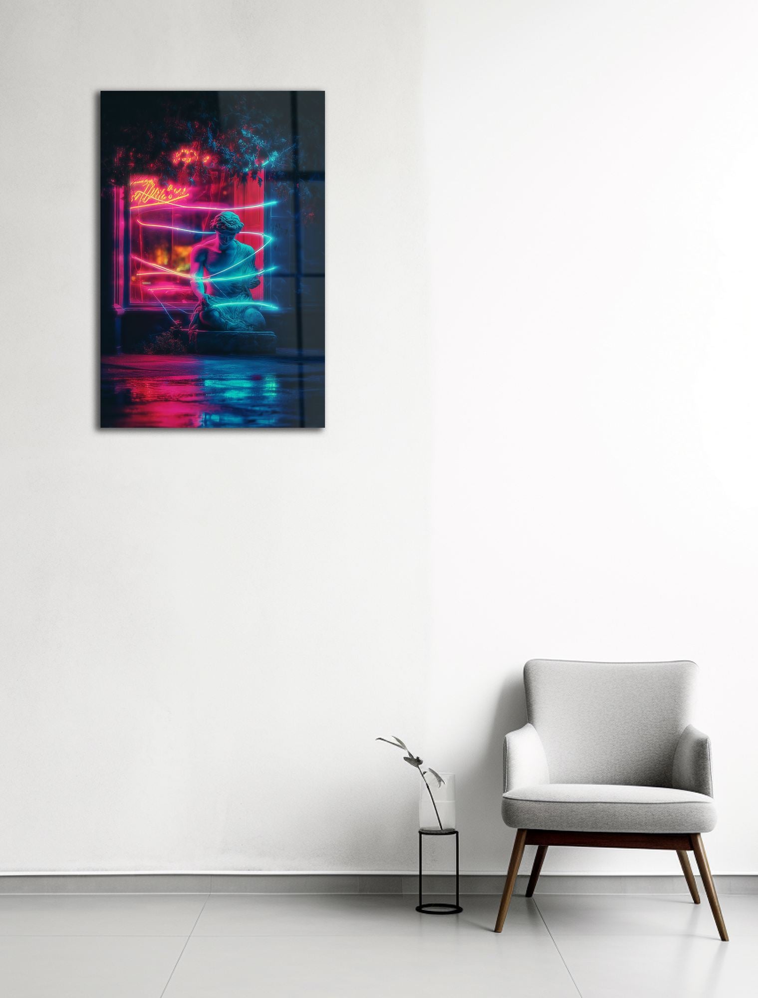 Estátua de Jardim Neon — Pintura Decorativa em Acrílico de Grau Óptico 3 mm, Multicolor, 44 x 66 cm