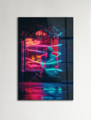 Quadro Decorativo em Acrílico Neon Garden Statue 66 x 99 cm — Multicolor, 100% Acrílico de Grau Óptico (3 mm)