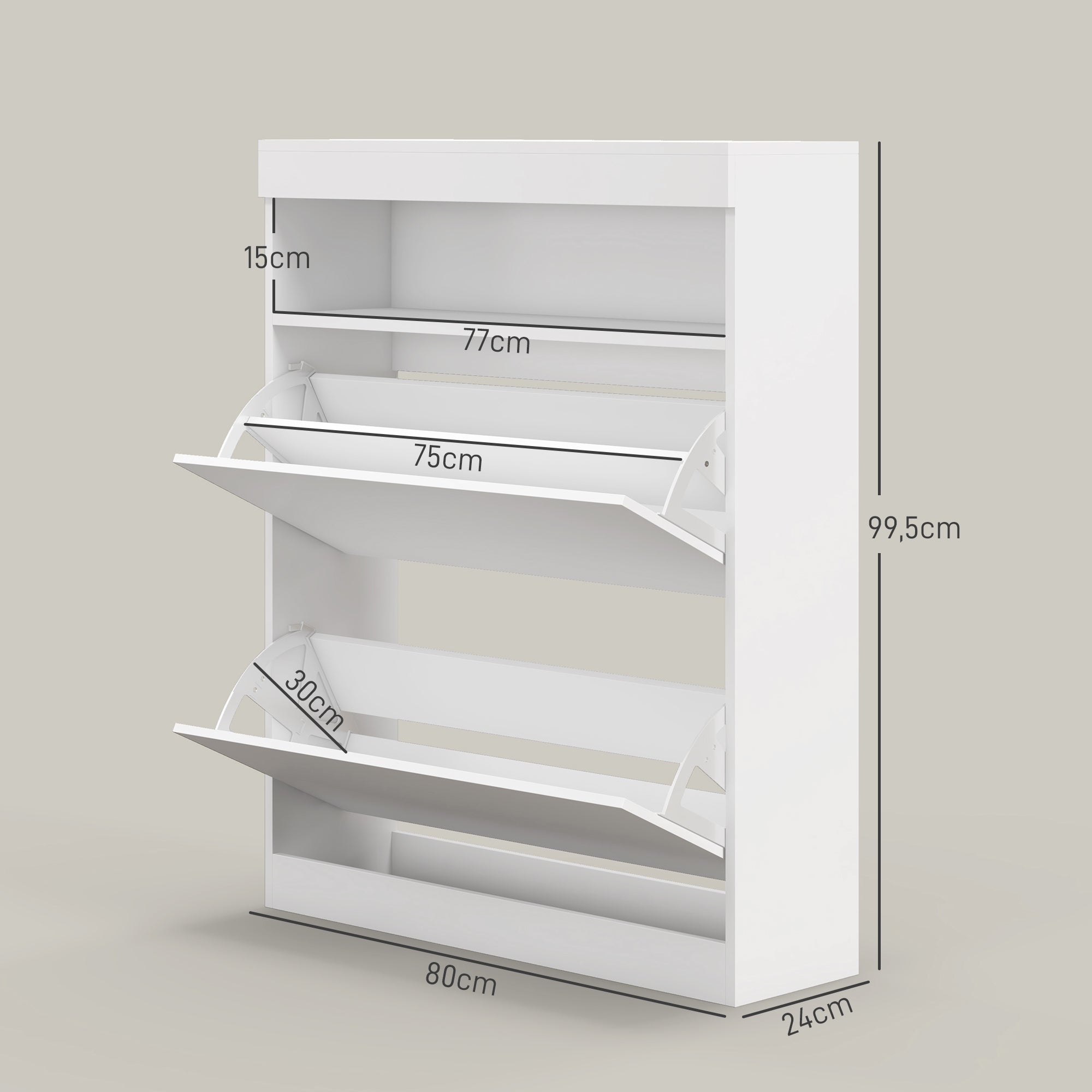 Móvel Sapateira Branco Brilhante 80x24x99,5 cm