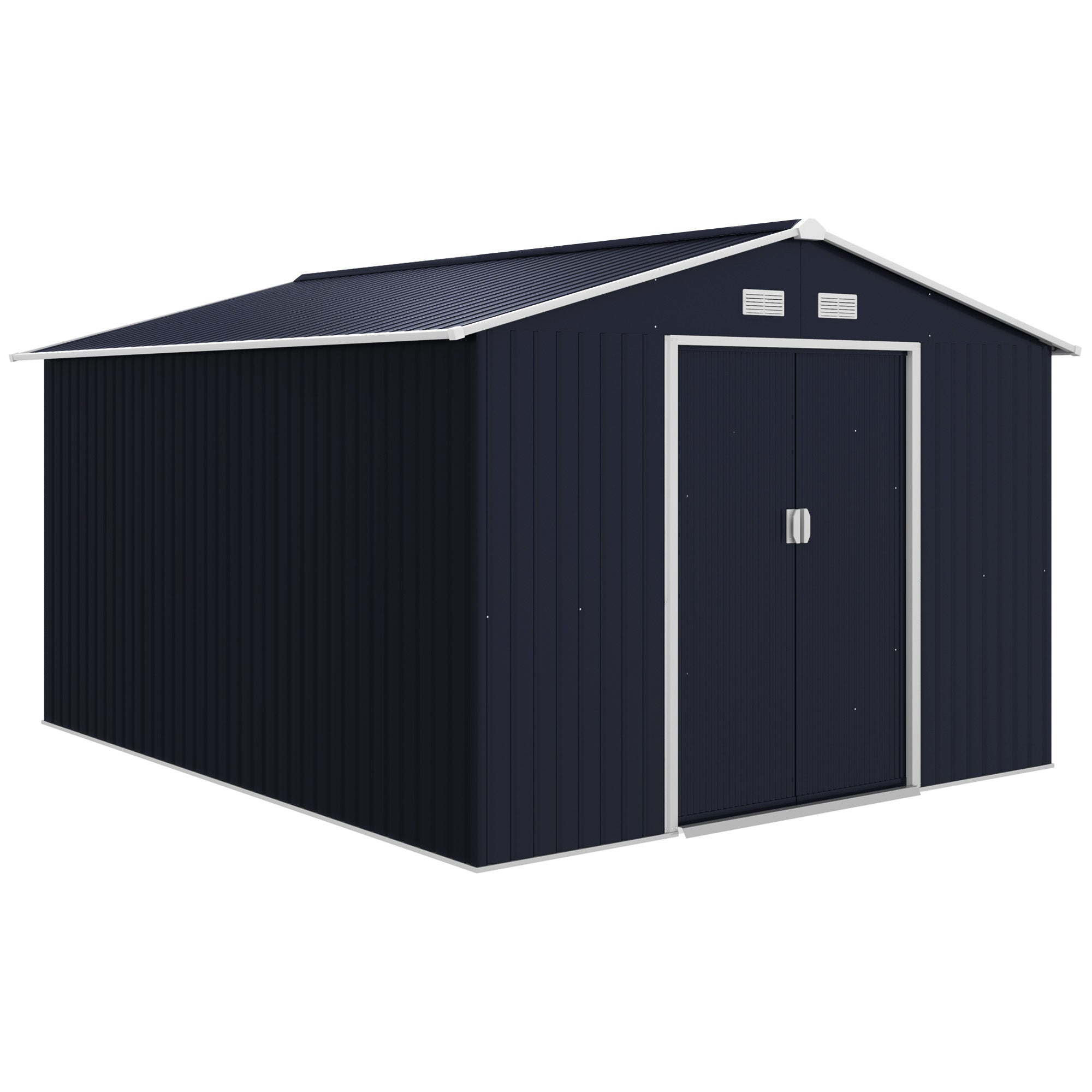 Abrigo de Jardim Metálico 277x322x192 cm - Cinza Escuro