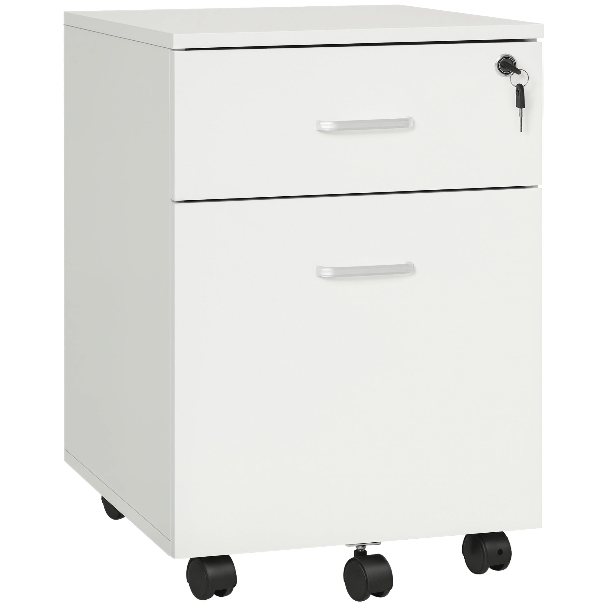 Bloco de Gavetas de Madeira Móvel para Arquivos - 40x49x58 cm - Branco