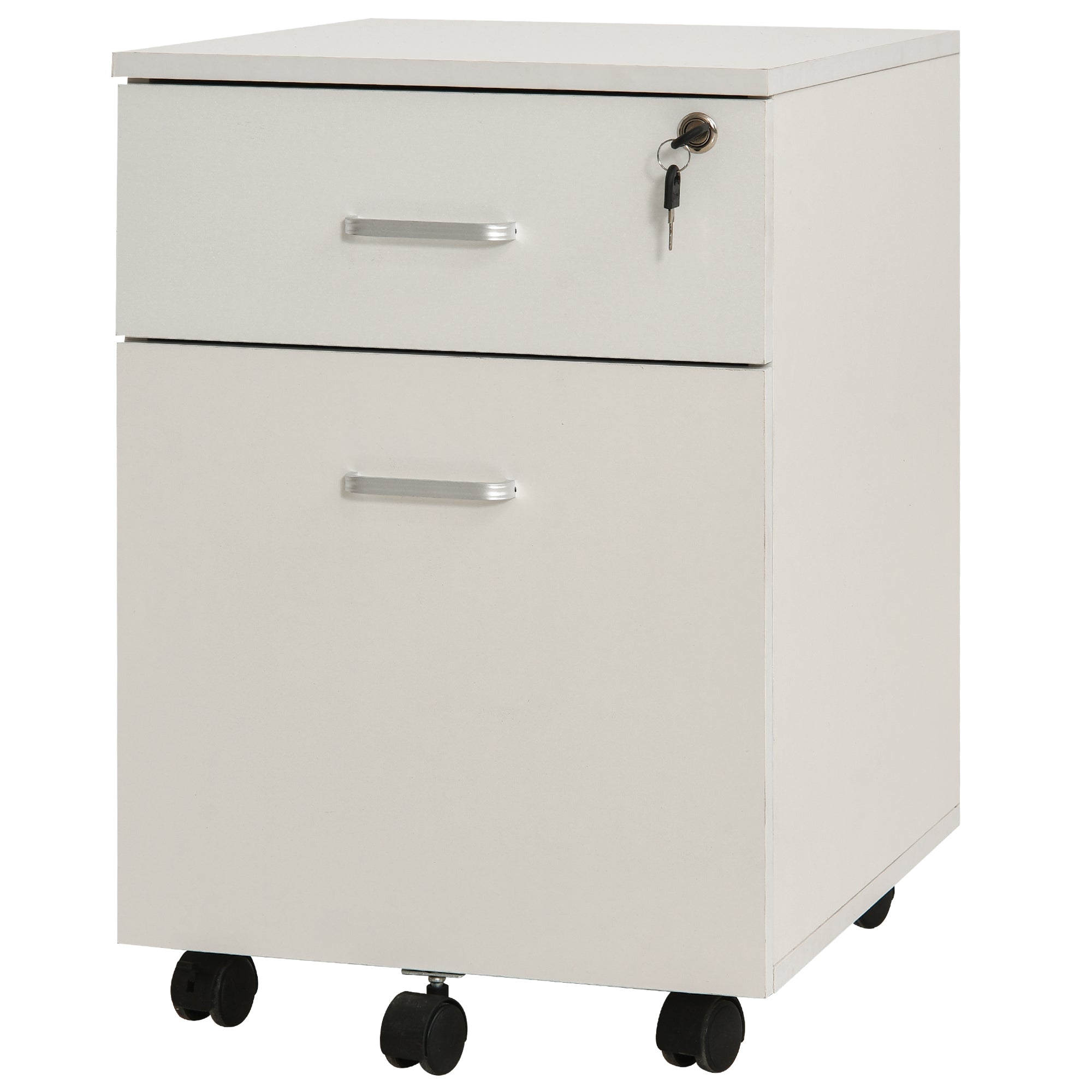 Bloco de Gavetas de Madeira Móvel para Arquivos - 40x49x58 cm - Branco