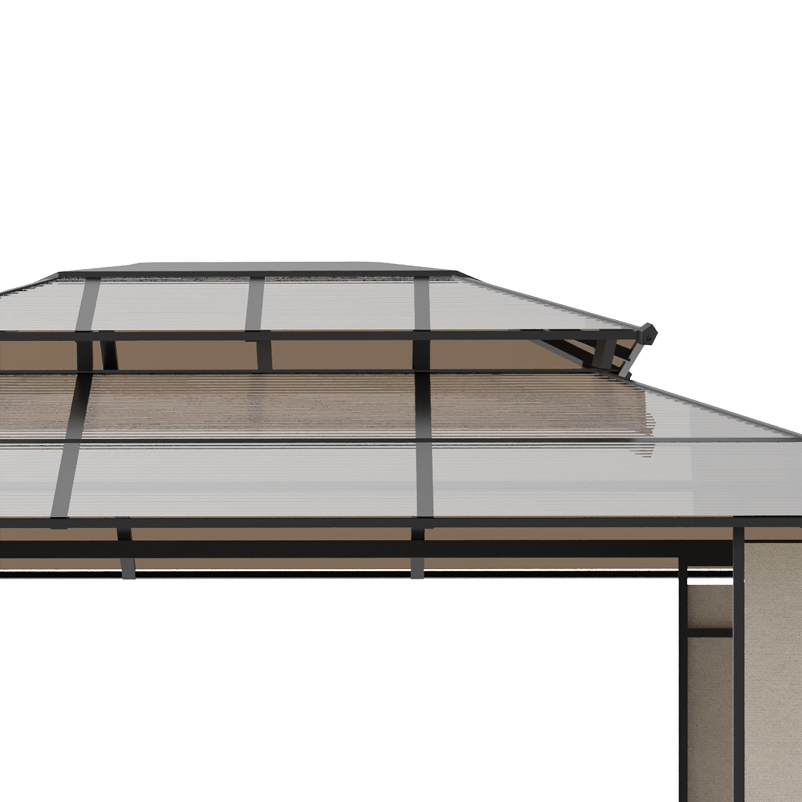 Pérgola de Jardim – 365x300x275 cm – Marrom – Alumínio e Aço