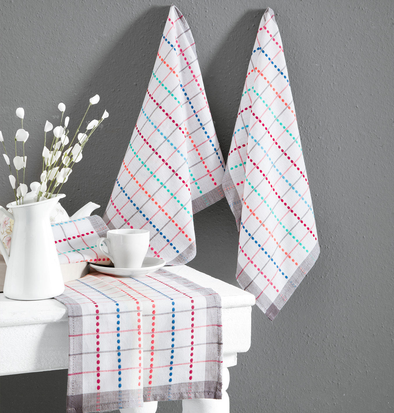 Conjunto de toalhas de mão – 45 x 65 cm – Multicolorido – 100% algodão