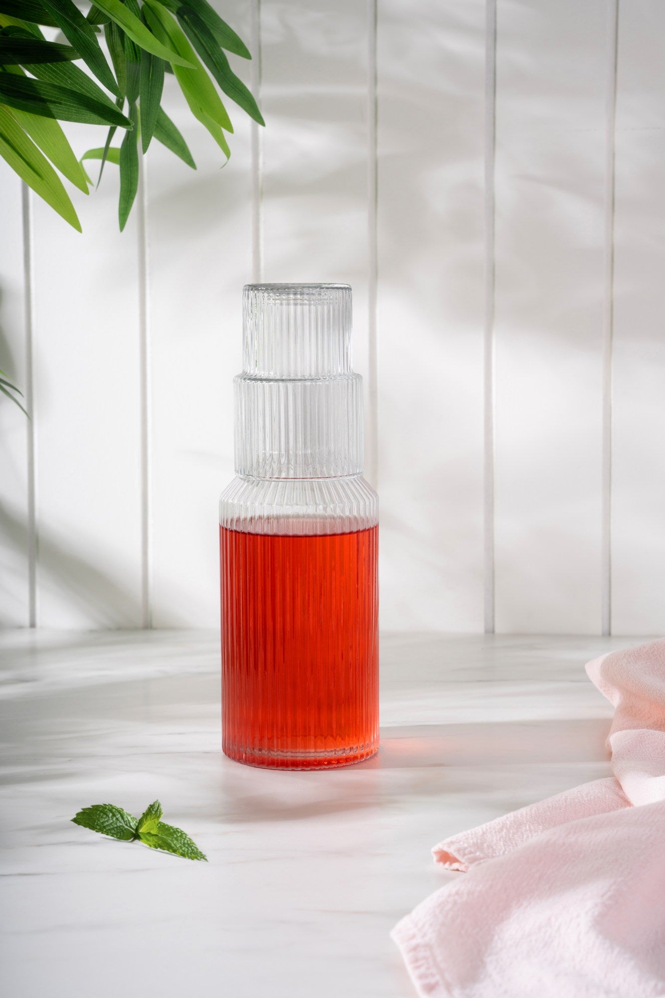 Garrafa de Vidro – 10 x 10 x 26 cm – Multicolorido