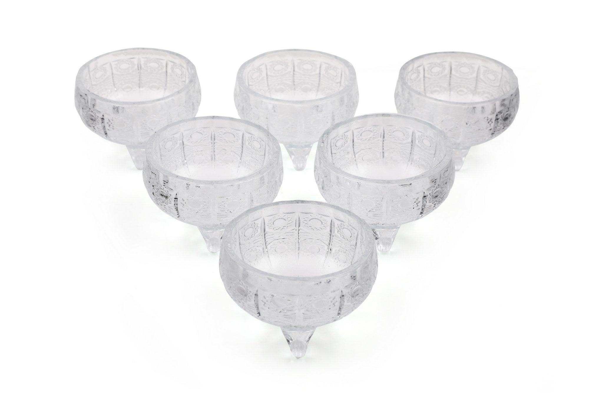 Conjunto de taças de vidro – 8,5 x 8,5 x 5 cm – multicolorido